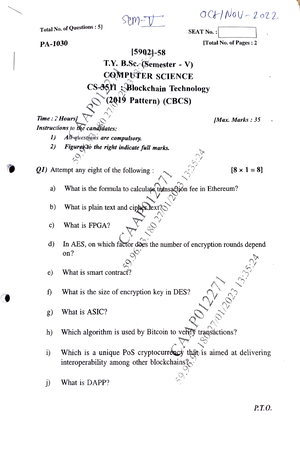 Question paper - Dgdhdh - TyBCS - Studocu