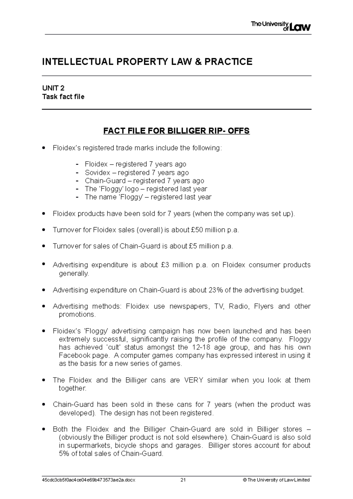 Fact File - A fact summary for an interviewing scenario. - INTELLECTUAL ...