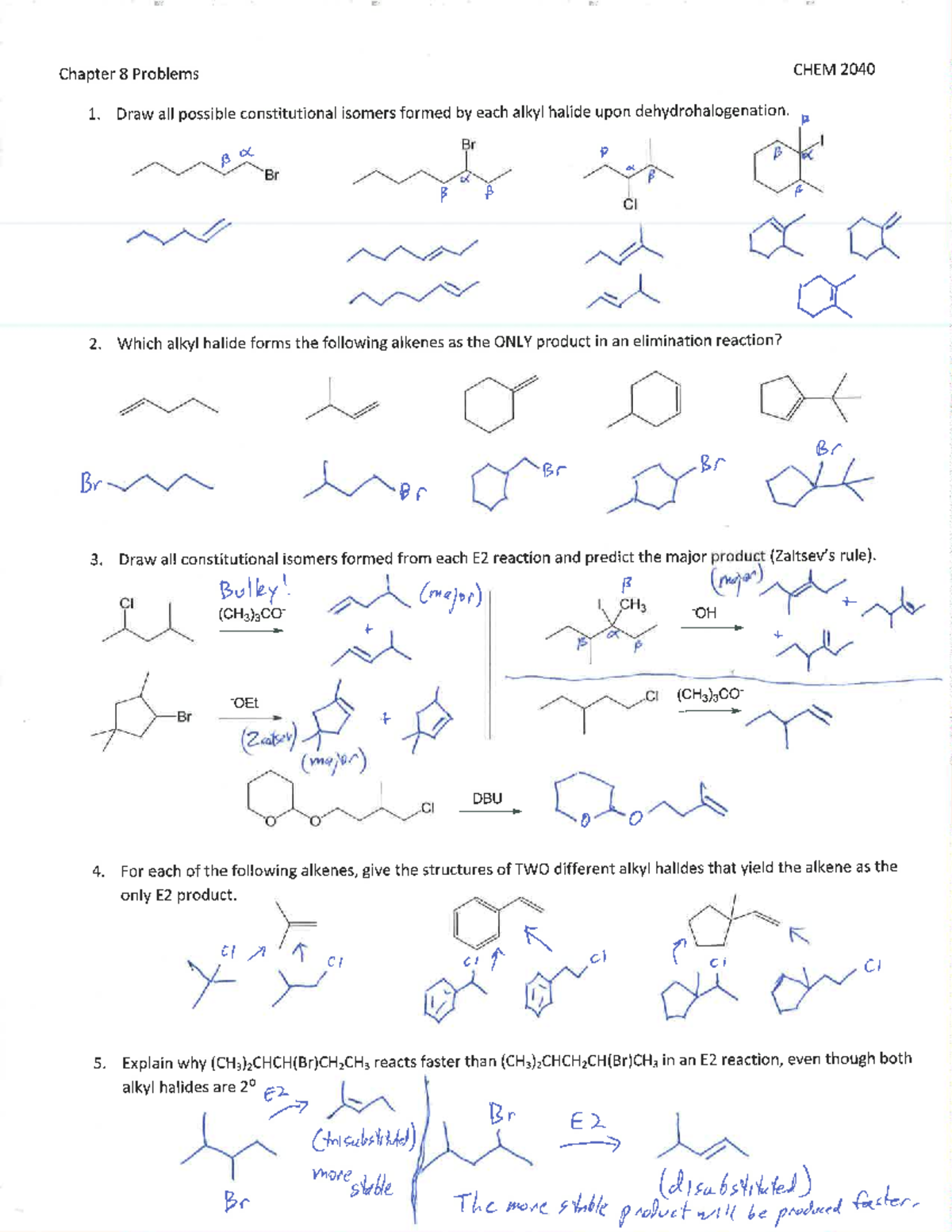 CH8 Problems Solutions - CHEM2040L - UC - Studocu