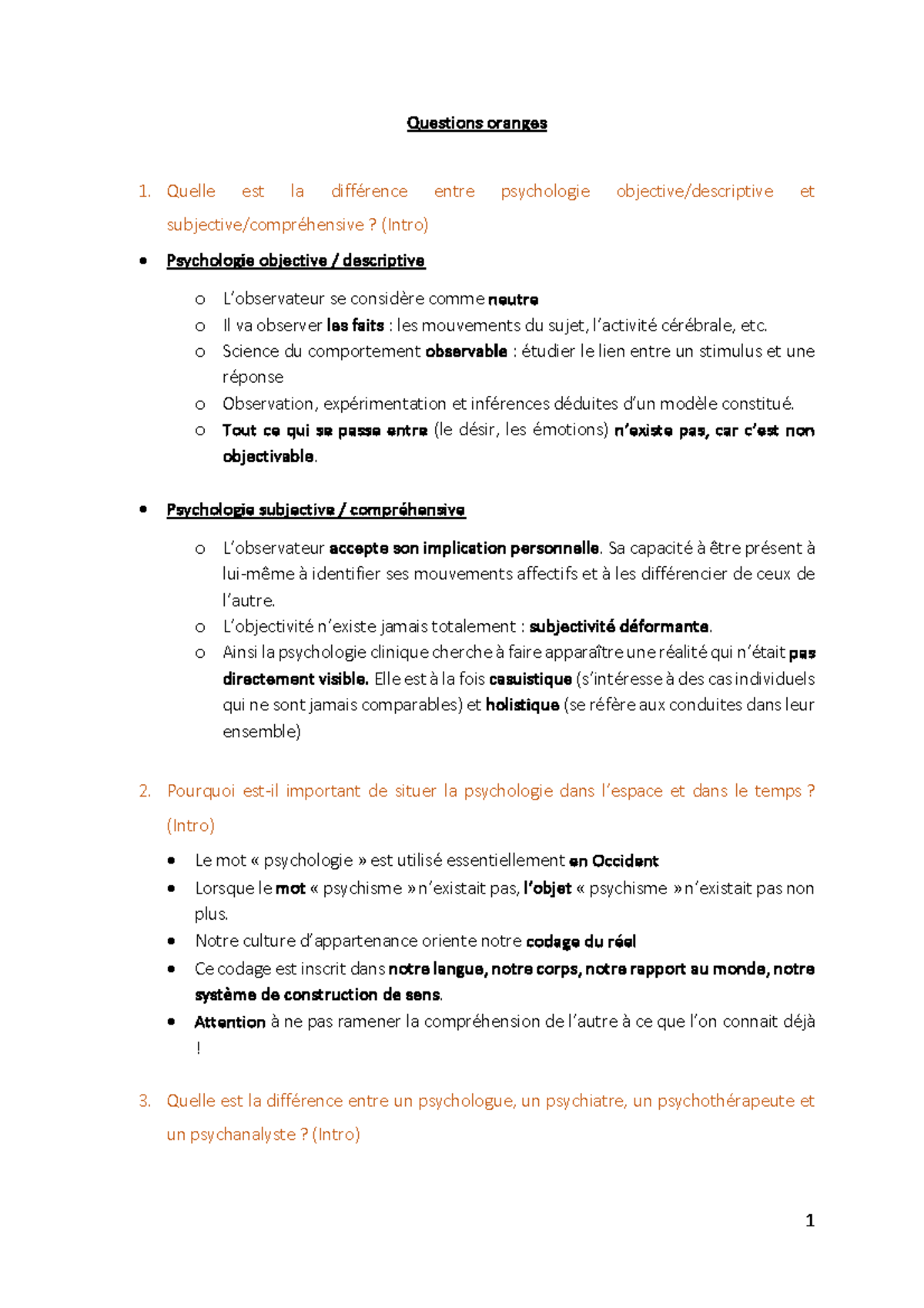 Questions oranges New psy Questions oranges Quelle est la