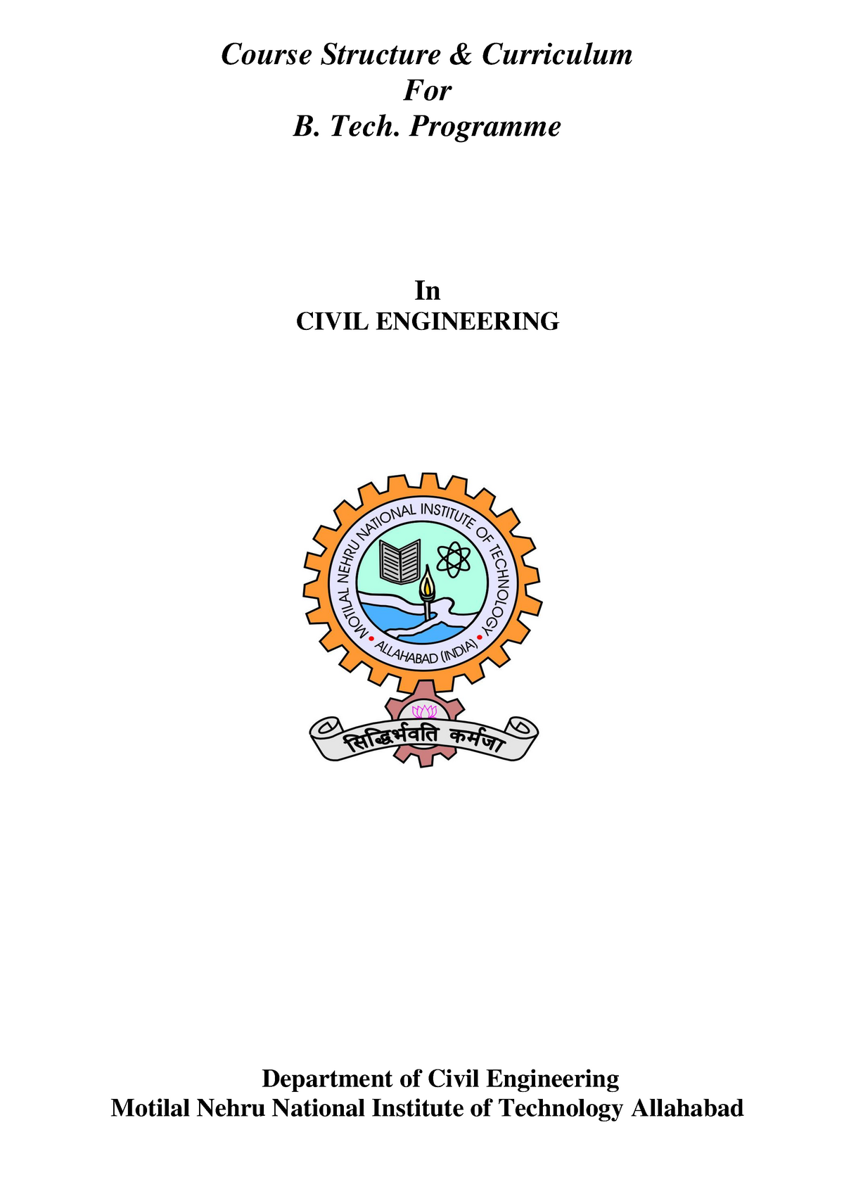 Civil Engineering-1 - Course Structure Curriculum For B. Tech ...