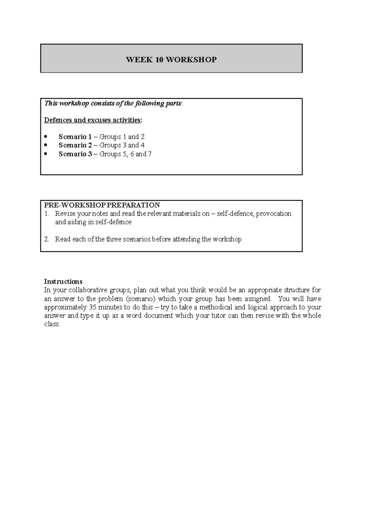 WEEK 10 Workshop - WEEK 10 WORKSHOP This workshop consists of the ...