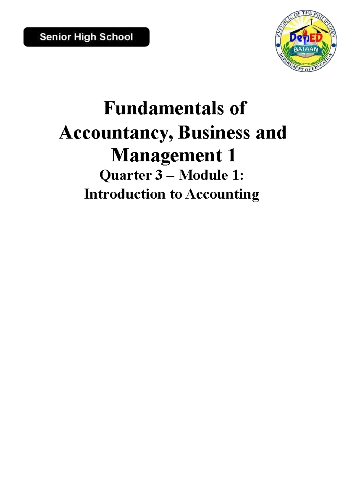 Module Fabm1 Q3 Mod1 Introductiontoaccounting - Fundamentals Of ...