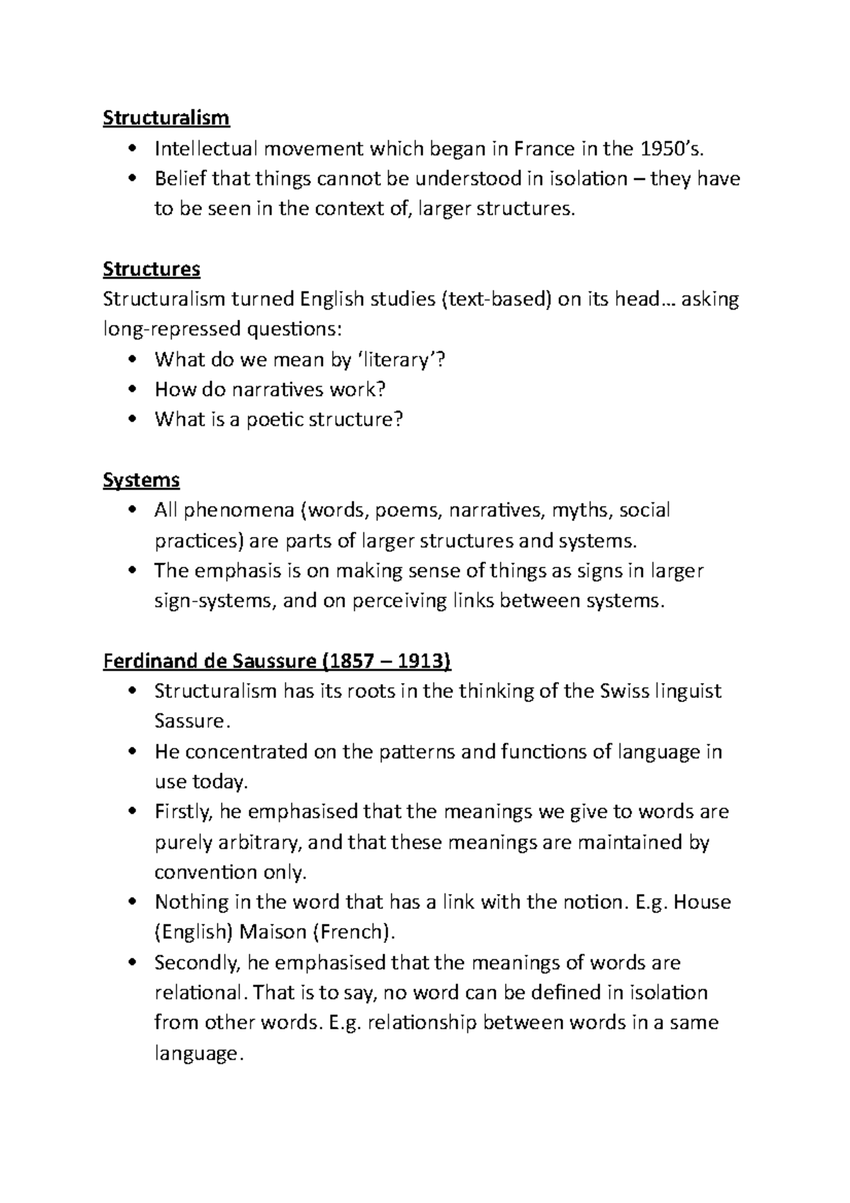 Structuralism - Structuralism Intellectual movement which began in ...