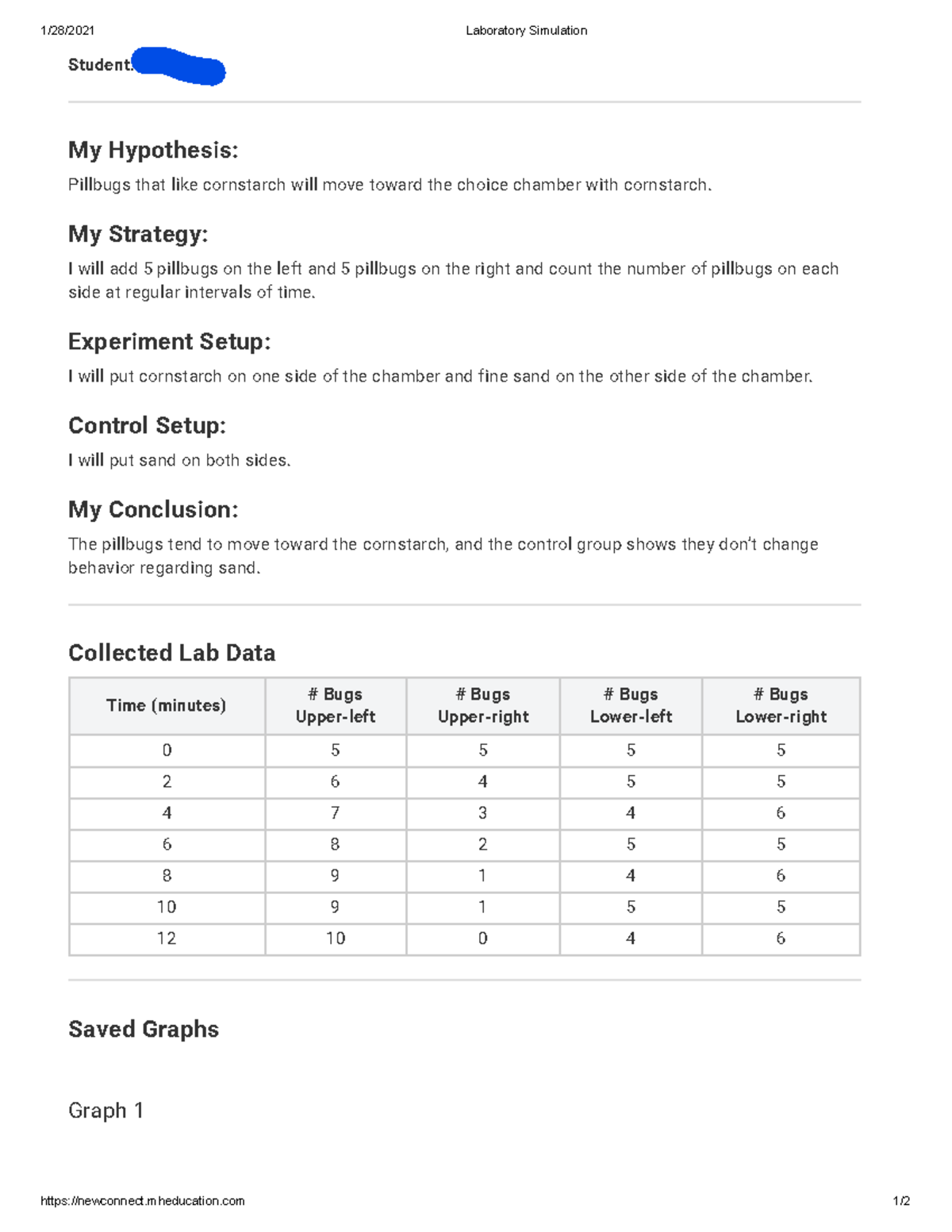 Applying The Scientific Method Pillbug Experiment 1 28 2021 Laboratory Simulation Studocu