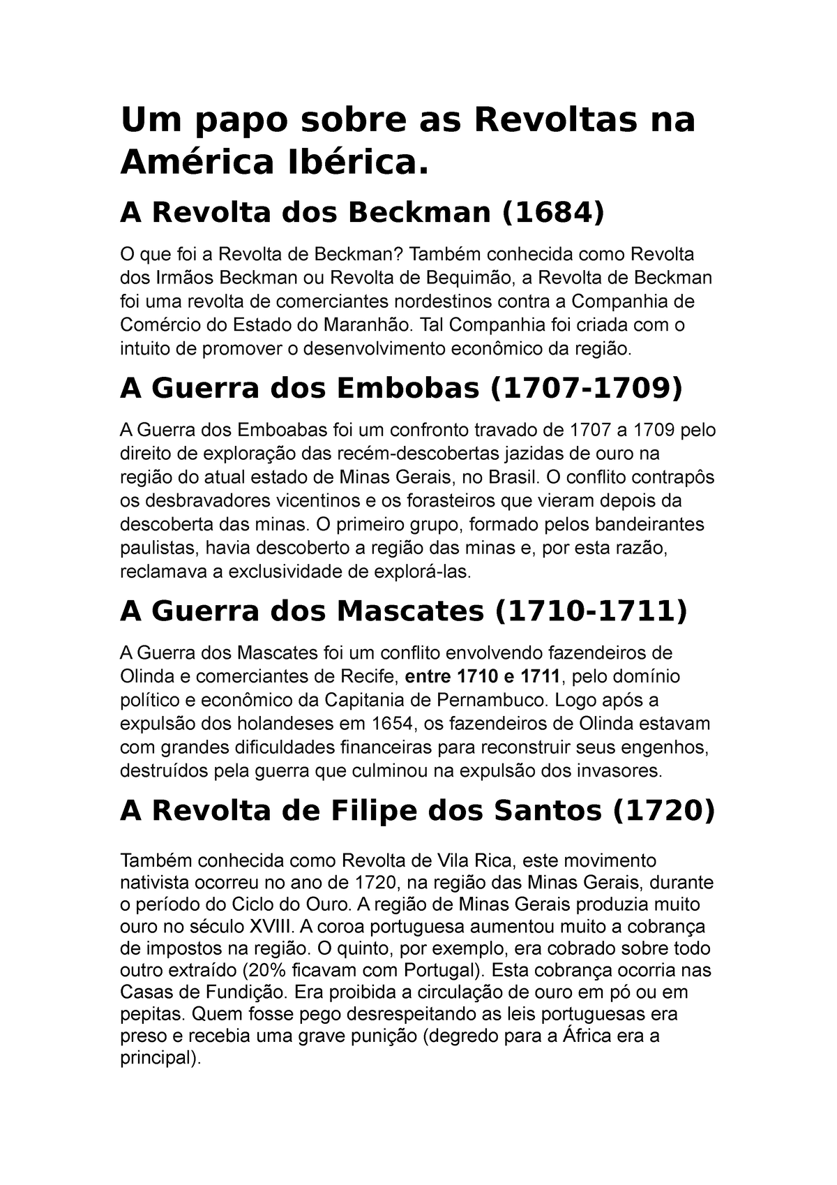 Revolta de Filipe dos Santos, o que foi? História, causas e