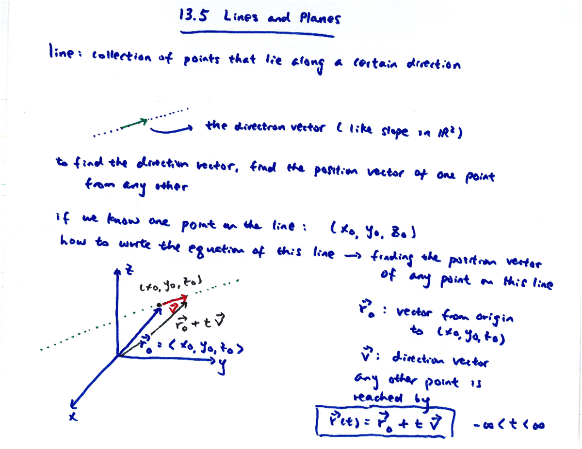 Lines and Planes in Space MA 26100 Studocu