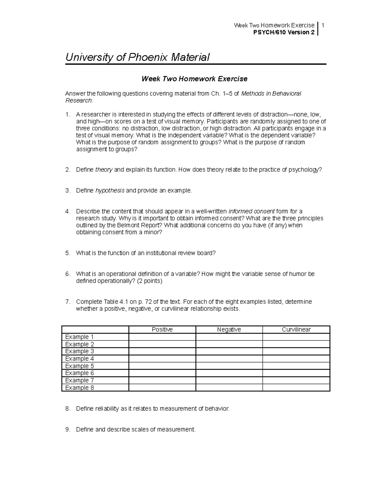 week 2 homework exercise psych 610