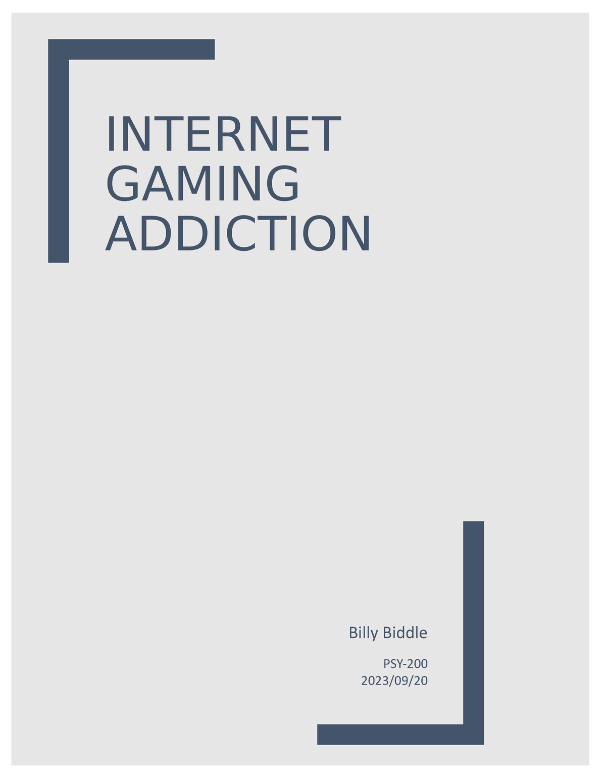 a case study of internet game addiction
