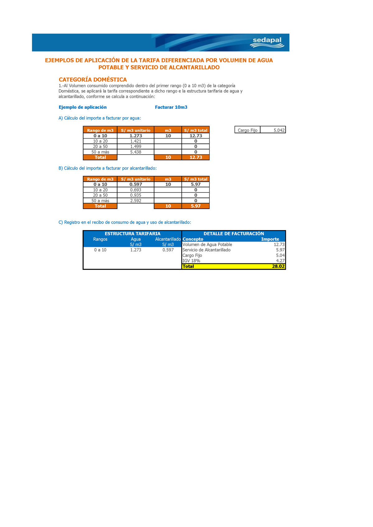 Ejemplos-tarifa-subsidiada - CATEGORÕA DOM.. 1.-Al Volumen Consumido ...