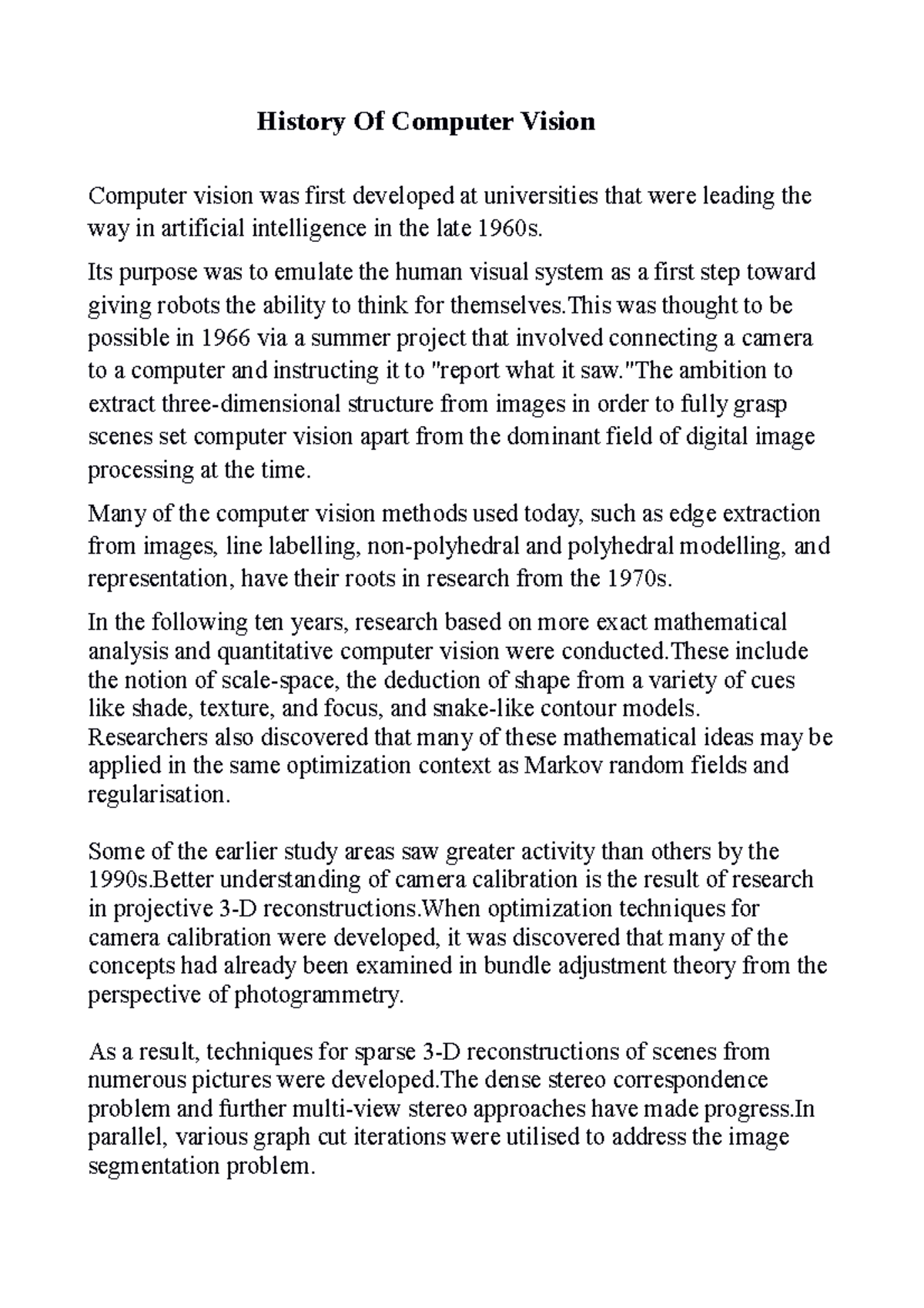 History Of Computer Vision - History Of Computer Vision Computer vision ...