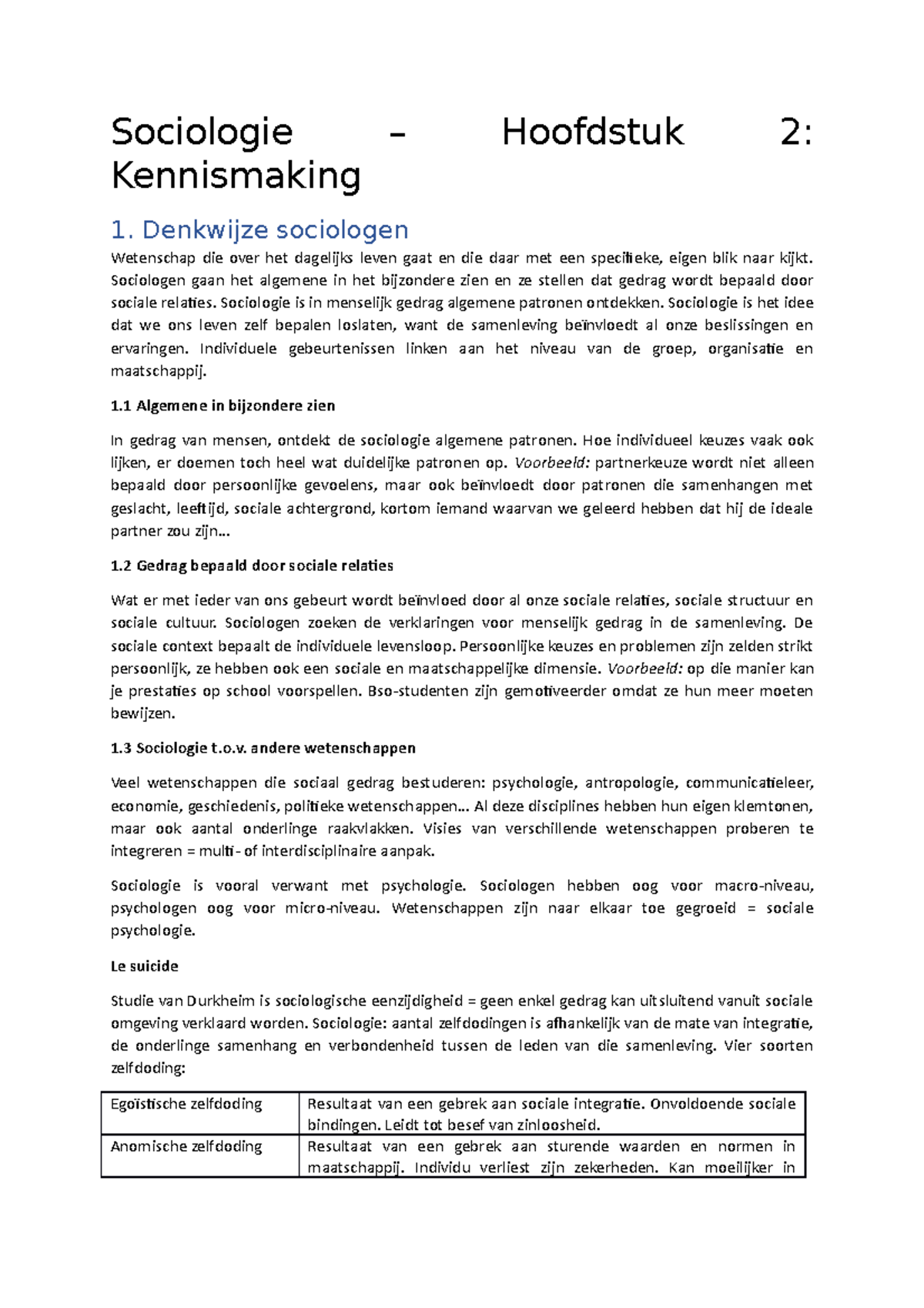 Samenvatting Sociologie H2-6 (2018 ) - Sociologie Kennismaking ...