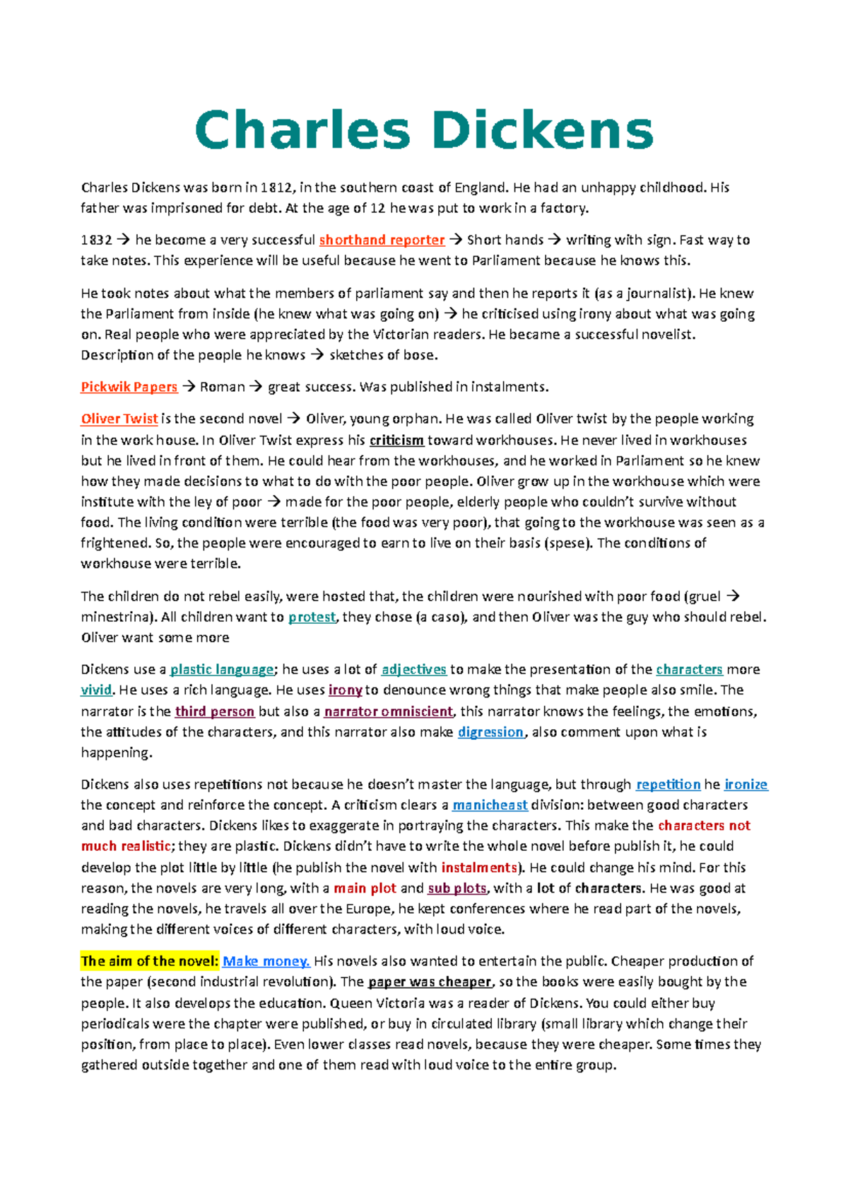 Charles Dickens - Charles Dickens Charles Dickens was born in 1812, in ...