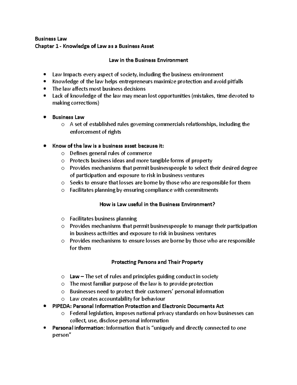 Business Law Chapter 1 Business Law Chapter 1 Knowledge Of Law As