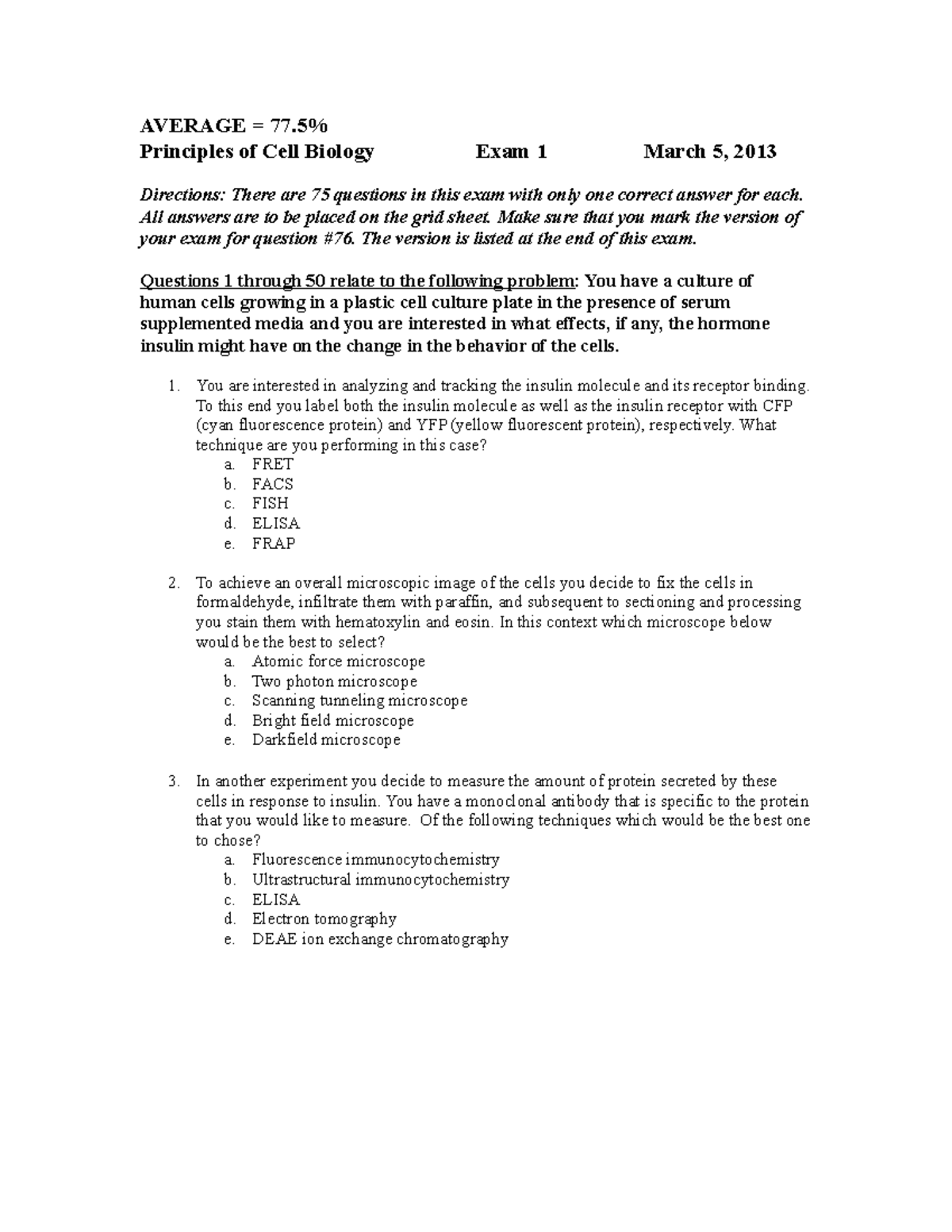 Exam 1 Spring 2013 - BIOL 311 - Biol 311 - BU - Studocu