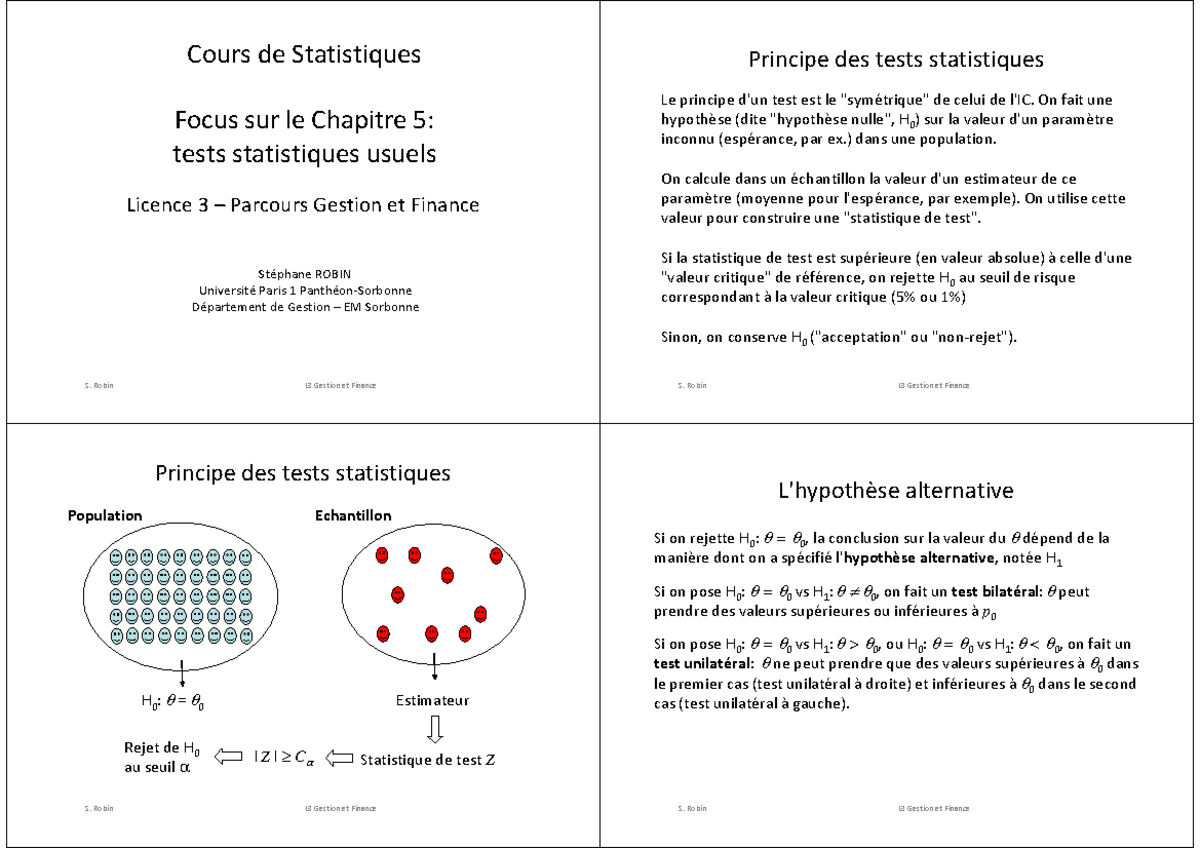 Chap 5 statistiques - S. Robin L3 Gestion et Finance Cours de ...