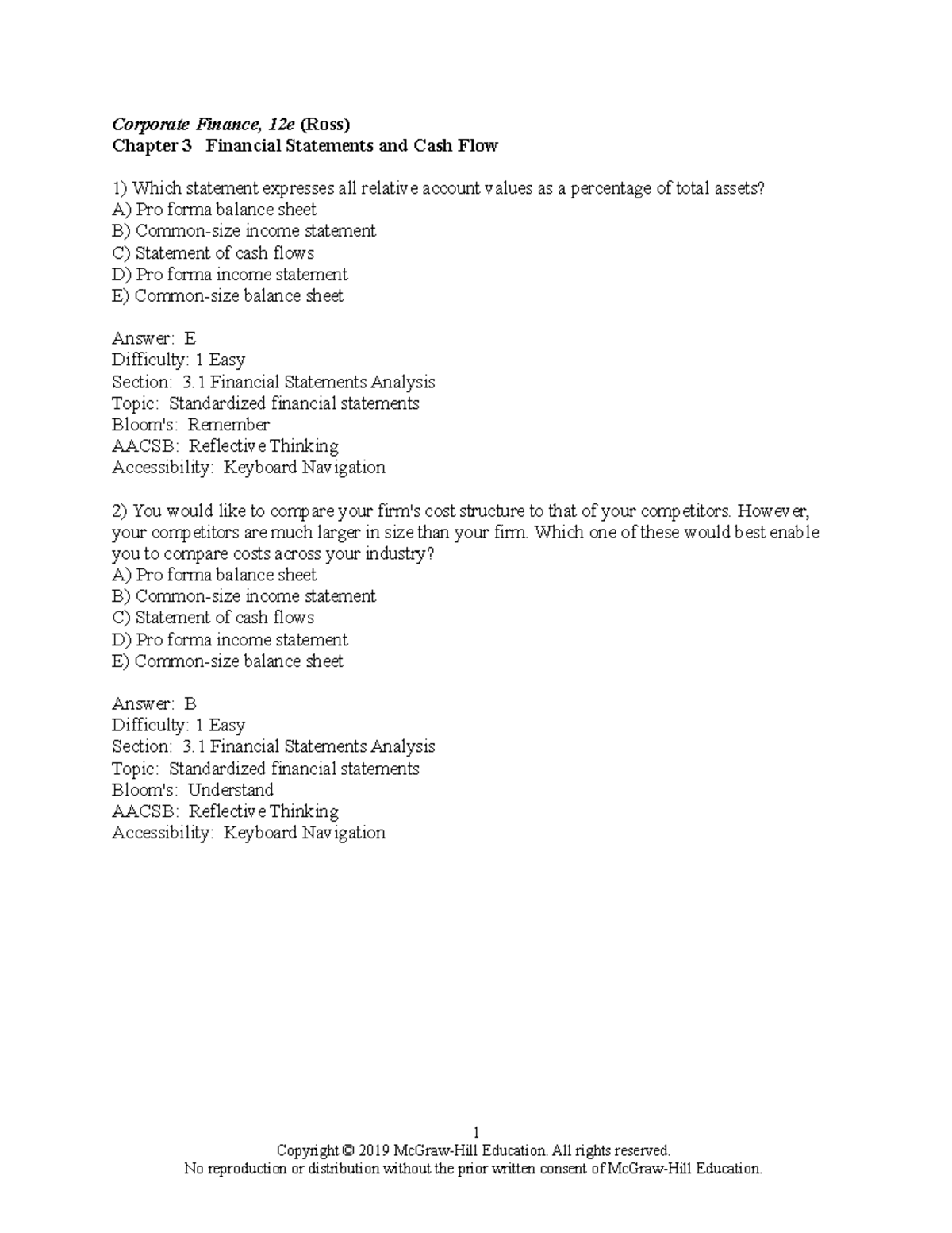 Ross12e Chapter 03 Tb Answerkey Studocu