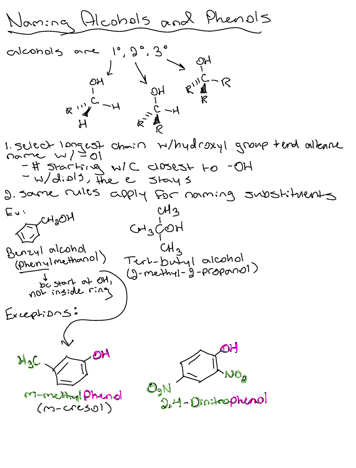 Ch.17- Alcohols And Phenols - Naming Alcohols And Phenols Alcohols Are ...