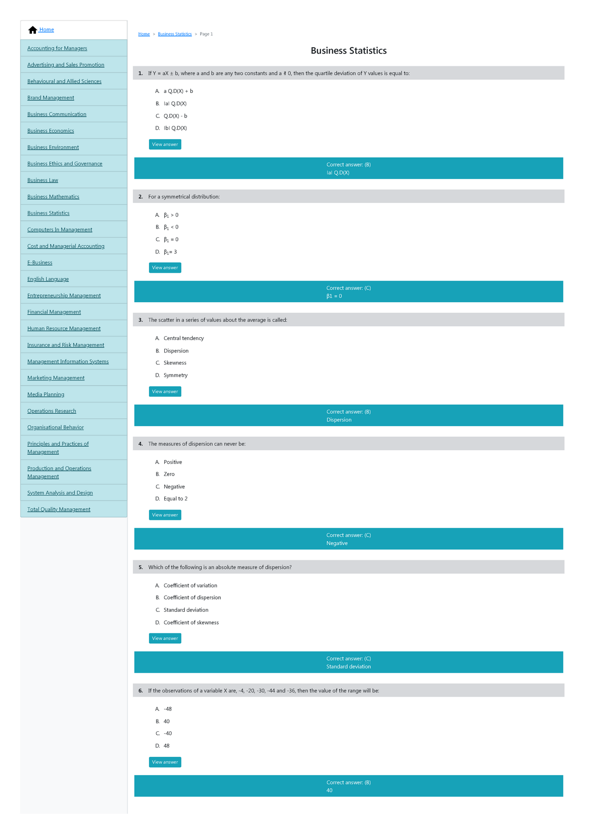 business statistics assignment questions and answers