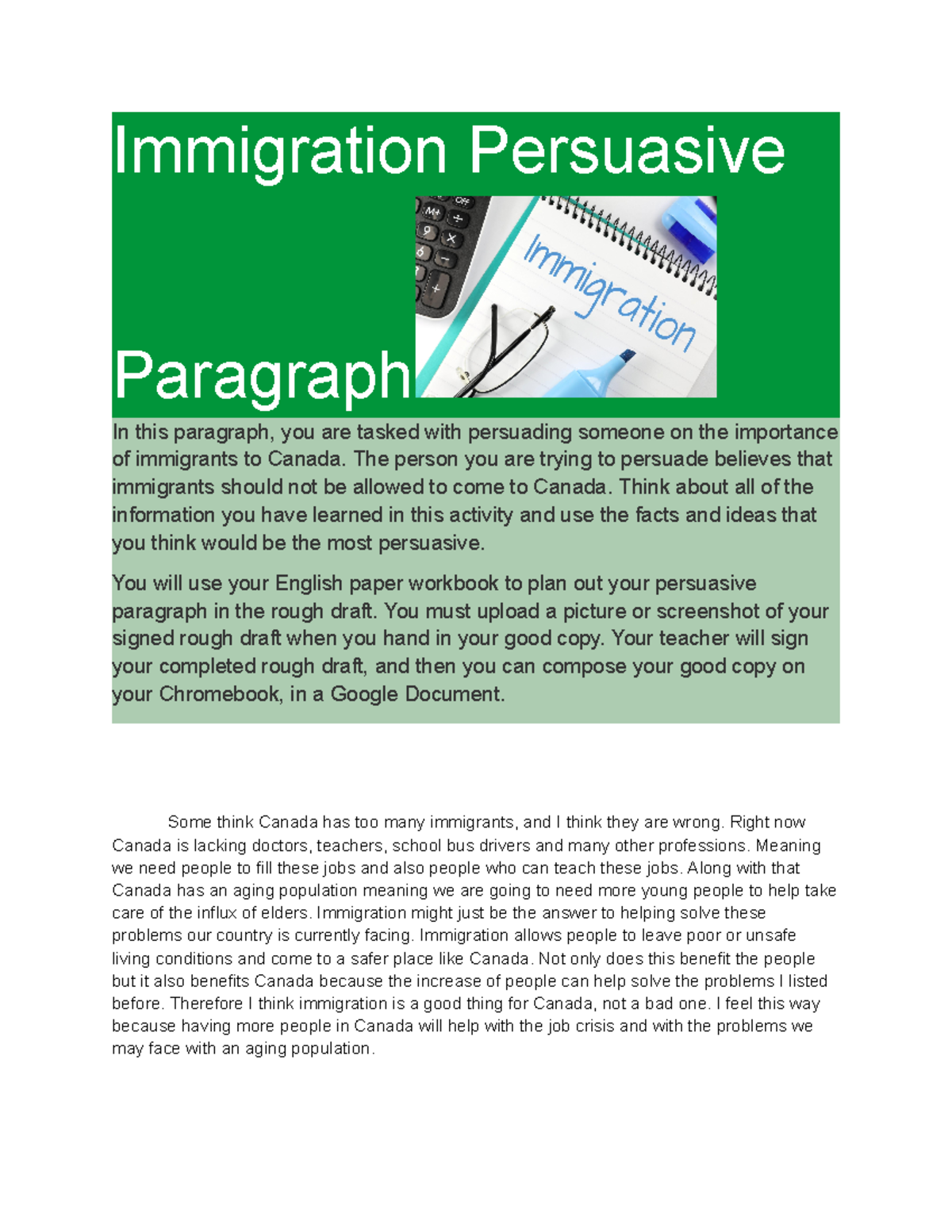 persuasive speech about immigration