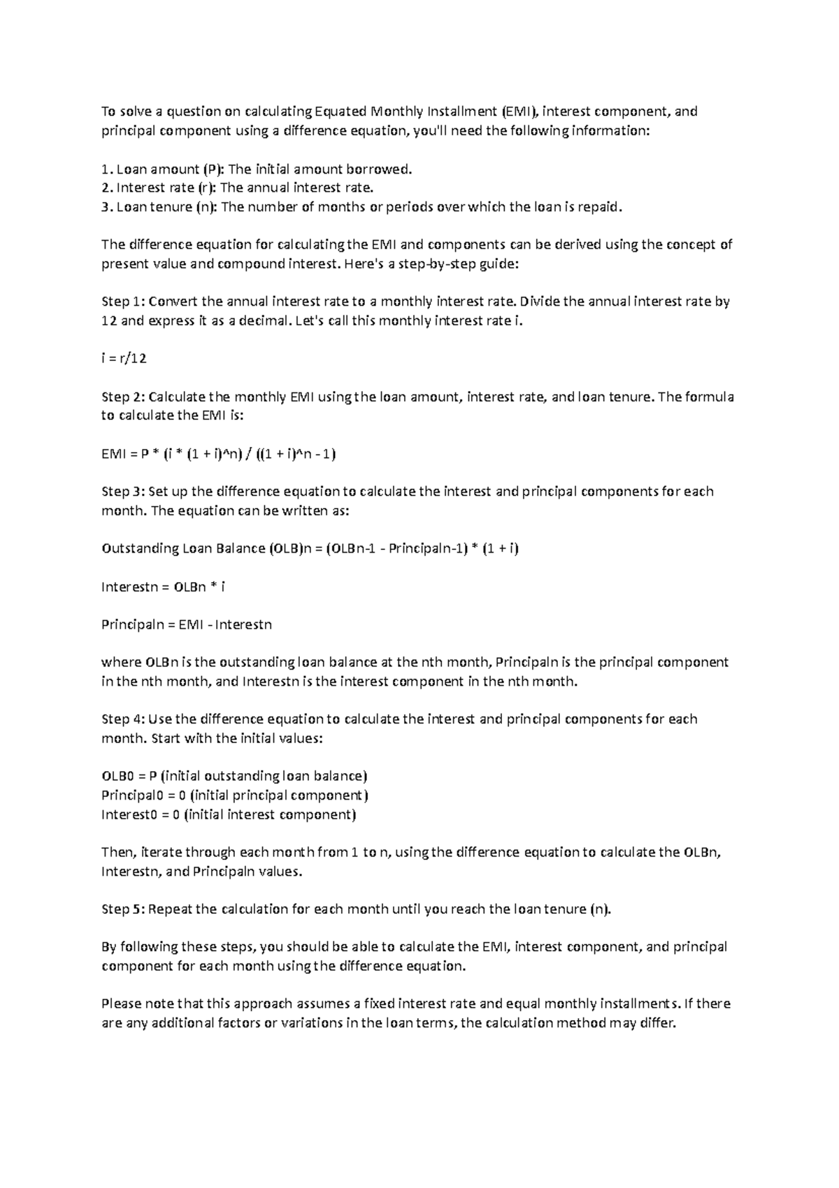 Differenceequation how to solve questions on PDVs using diference