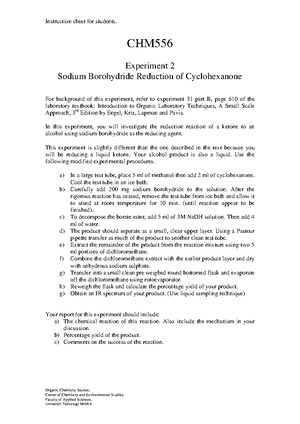 CHM557 EXP 3 - ESTERIFICATION REACTION OF VANILIN: THE USE OF NMR TO ...
