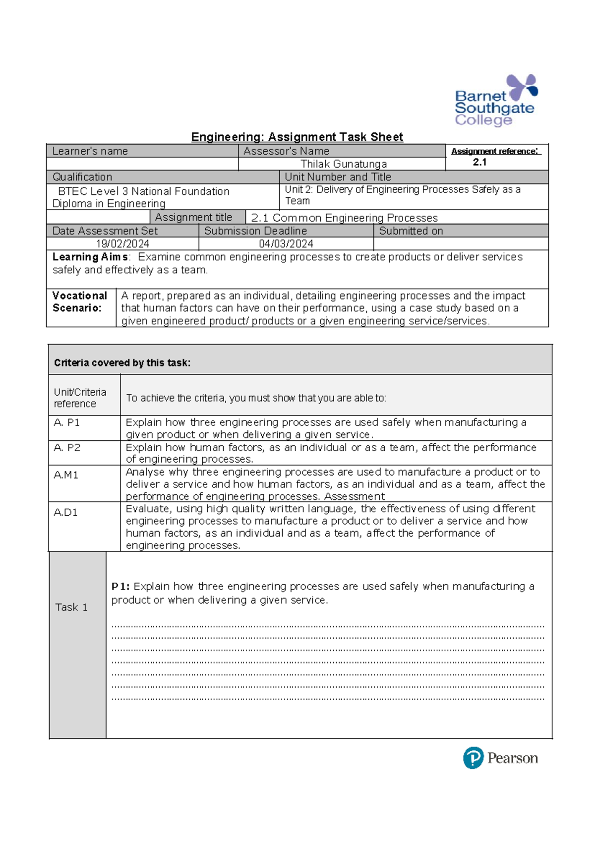 Assignment Brief 2 - The new rules would be - Engineering: Assignment ...