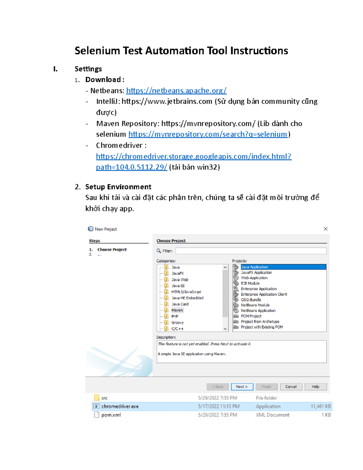 Selenium Test Automation Tool Instructions - Settings 1. Download ...