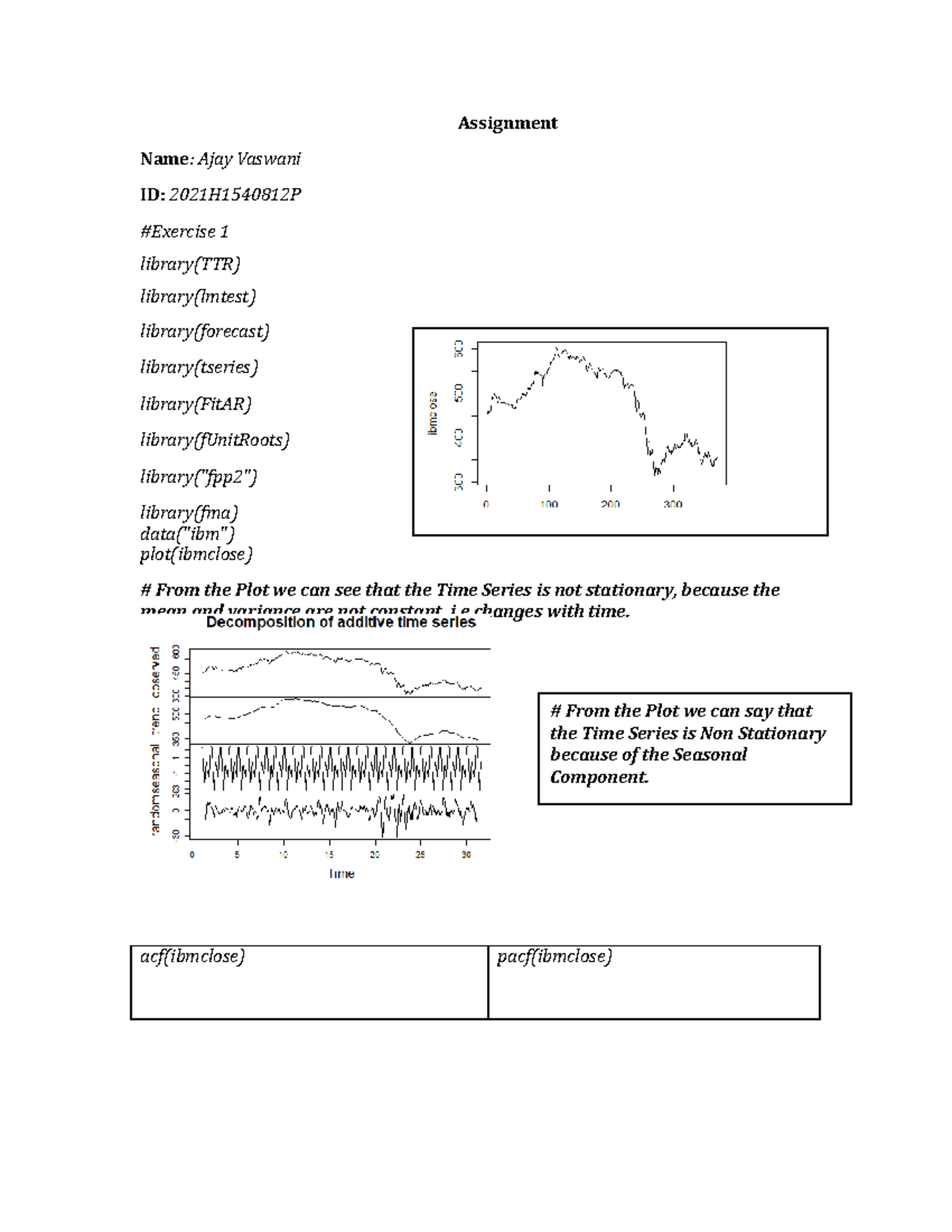 Assignment-TS real time systems and forecastings - Assignment Name ...