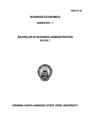 BBA S1 03 (Block 3) - PRINCIPLES OF MANAGEMENT AND ORGANISATIONAL ...