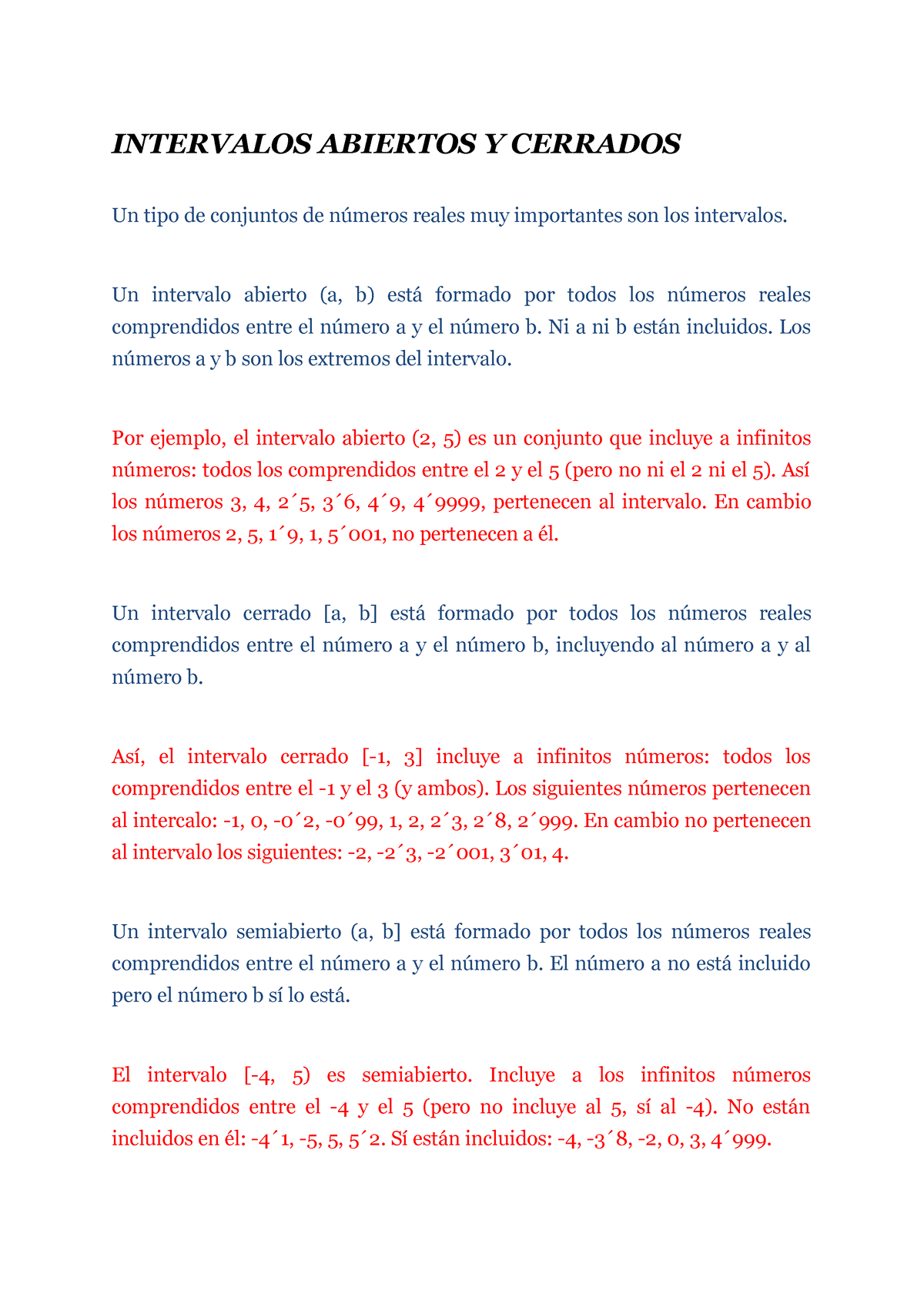 Intervalos Abiertos Y Cerrados - INTERVALOS ABIERTOS Y CERRADOS Un Tipo ...