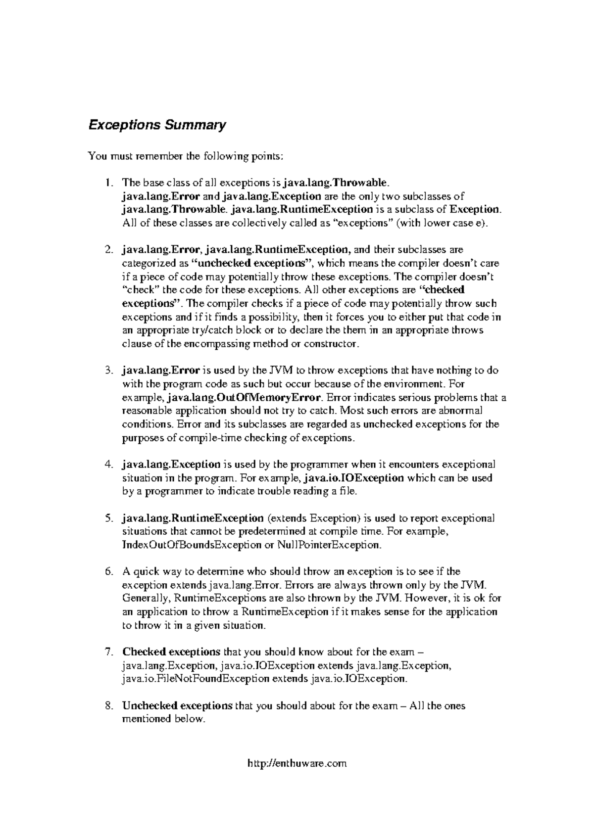 exception-class-summary-exceptions-summary-you-must-remember-the