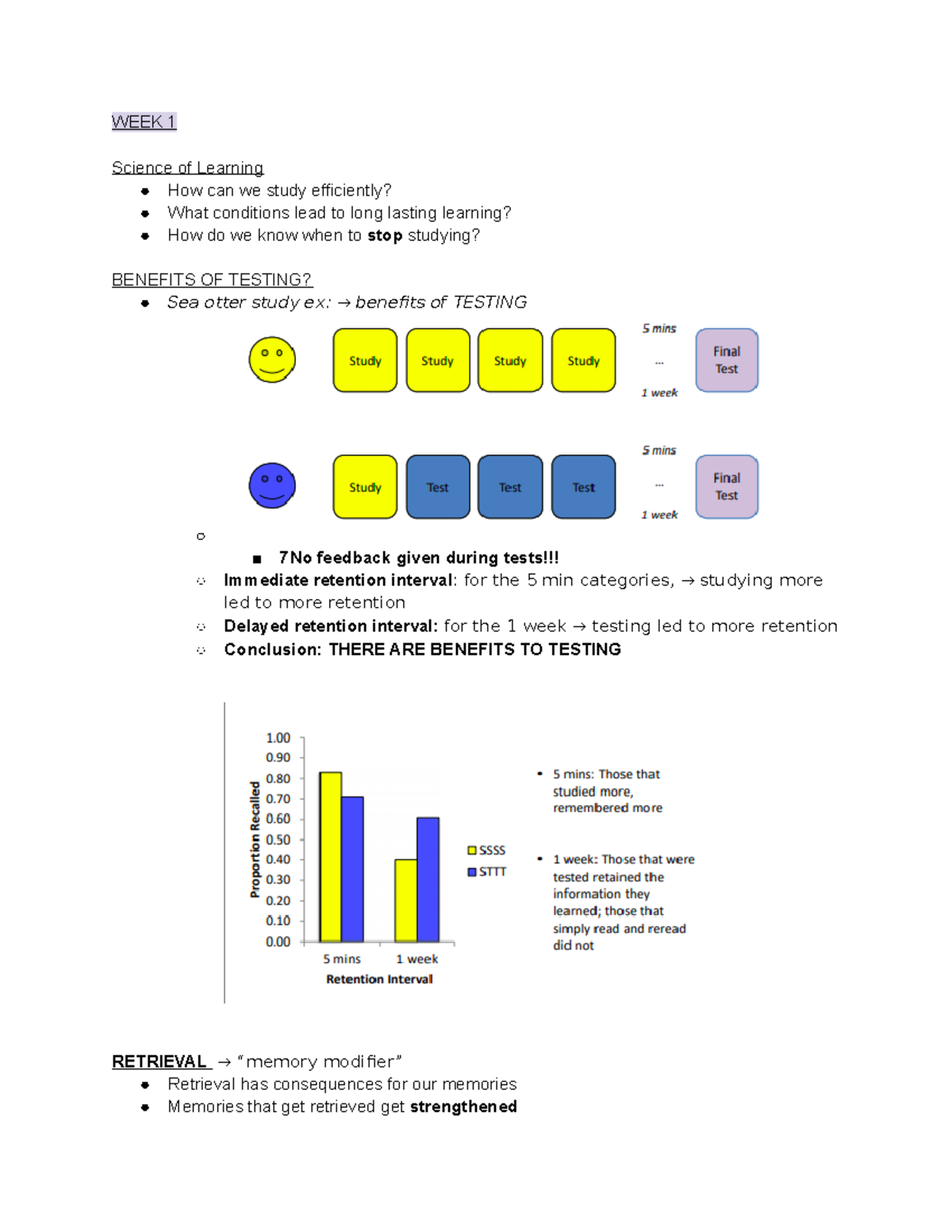 Psych 120A Midterm Studyguide - WEEK 1 Science Of Learning How Can We ...