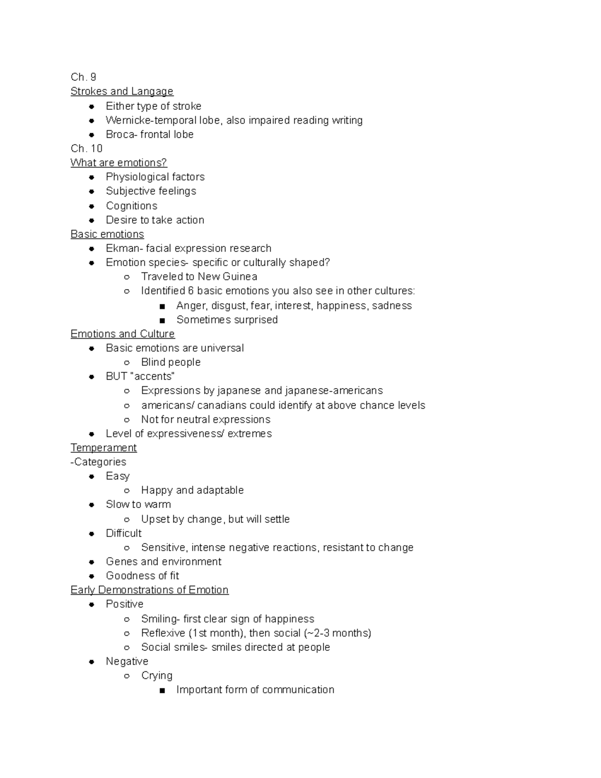 11 15 Lecture Notes-Exam 3 - Ch. 9 Strokes and Langage Either type of ...