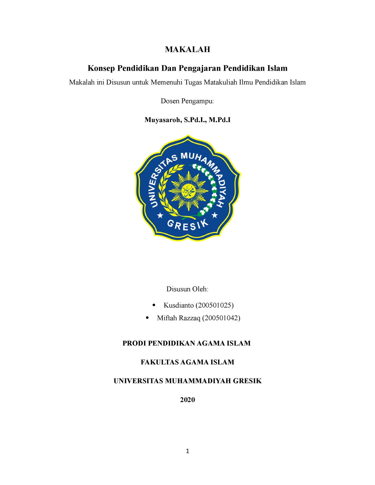 Konsep Pendidikan DAN Pengajaran Pendidikan Islam - MAKALAH Konsep ...