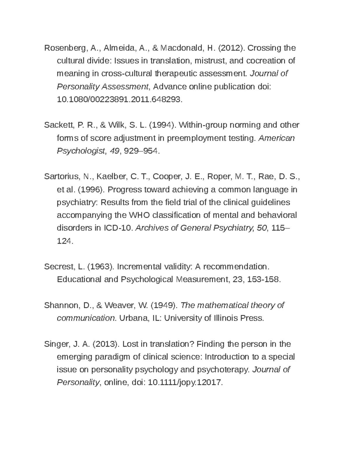 Introduction to clinical psychology 22 - Rosenberg, A., Almeida, A ...