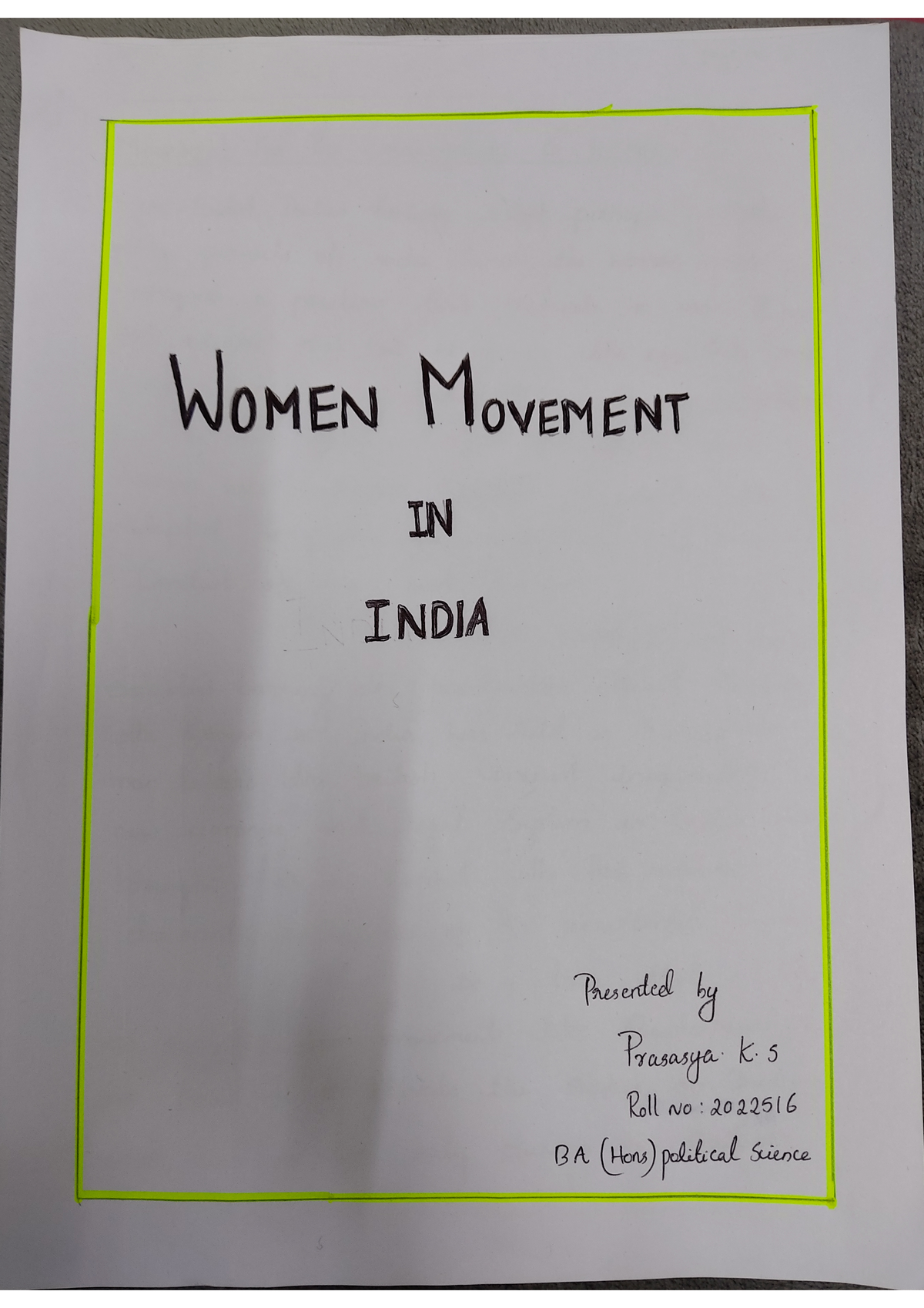 literature review on women's movement in india