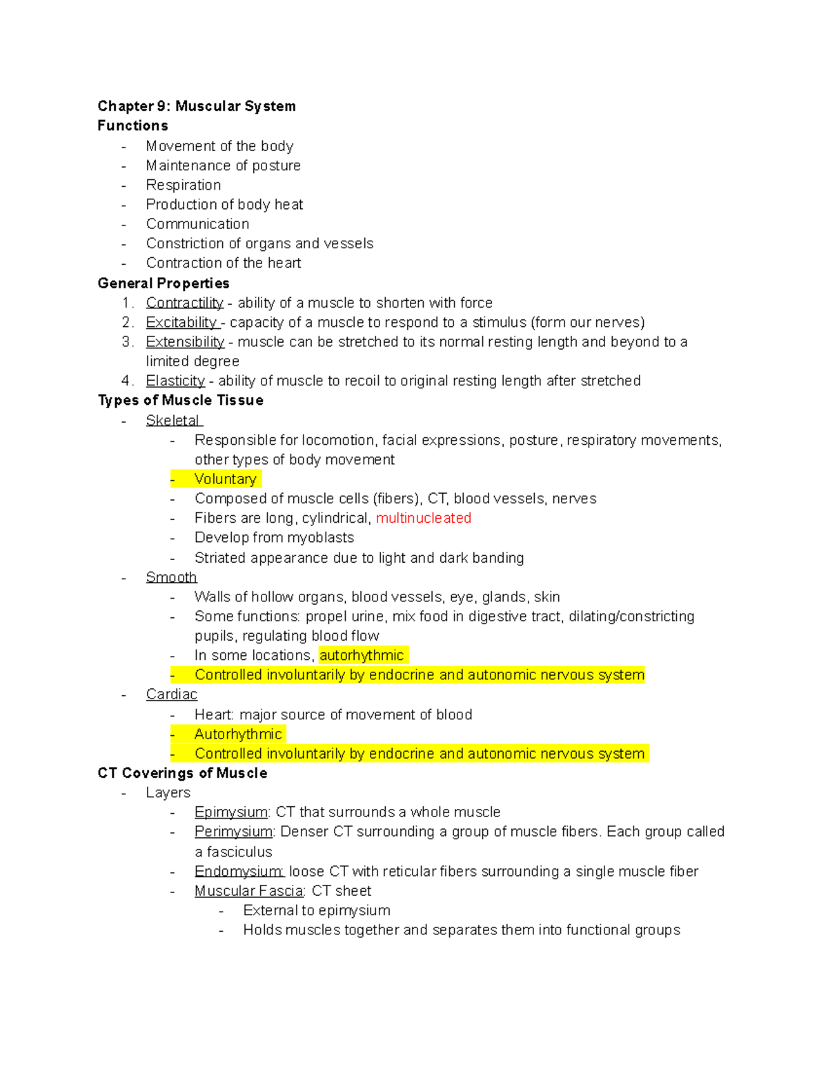 A+P Chpt. 9 10 - Professor Guerrara - Chapter 9: Muscular System ...