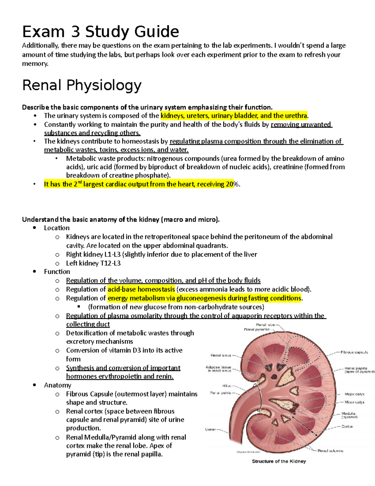 Physiology Lab Exam 3 Review - Exam 3 Study Guide Additionally, There ...