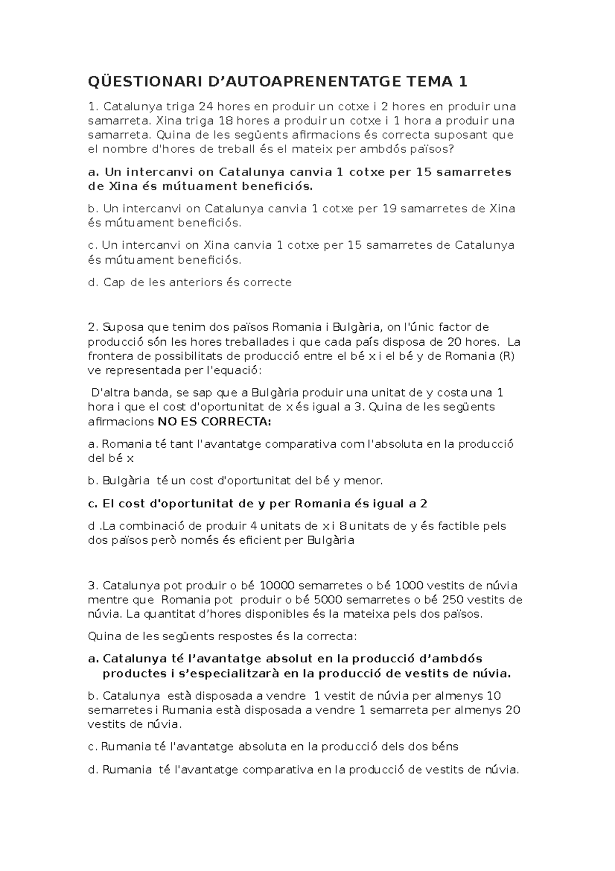 Questionari Auto Aprenentatge Tema 1 - QÜESTIONARI D’AUTOAPRENENTATGE ...