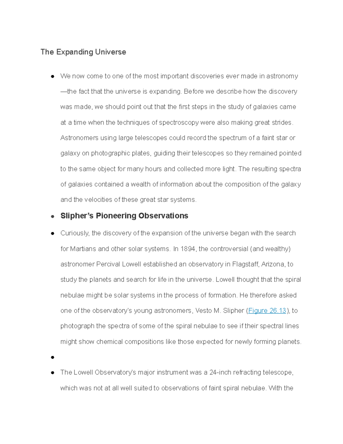 Astro The Expanding Universe The Expanding Universe We now come to