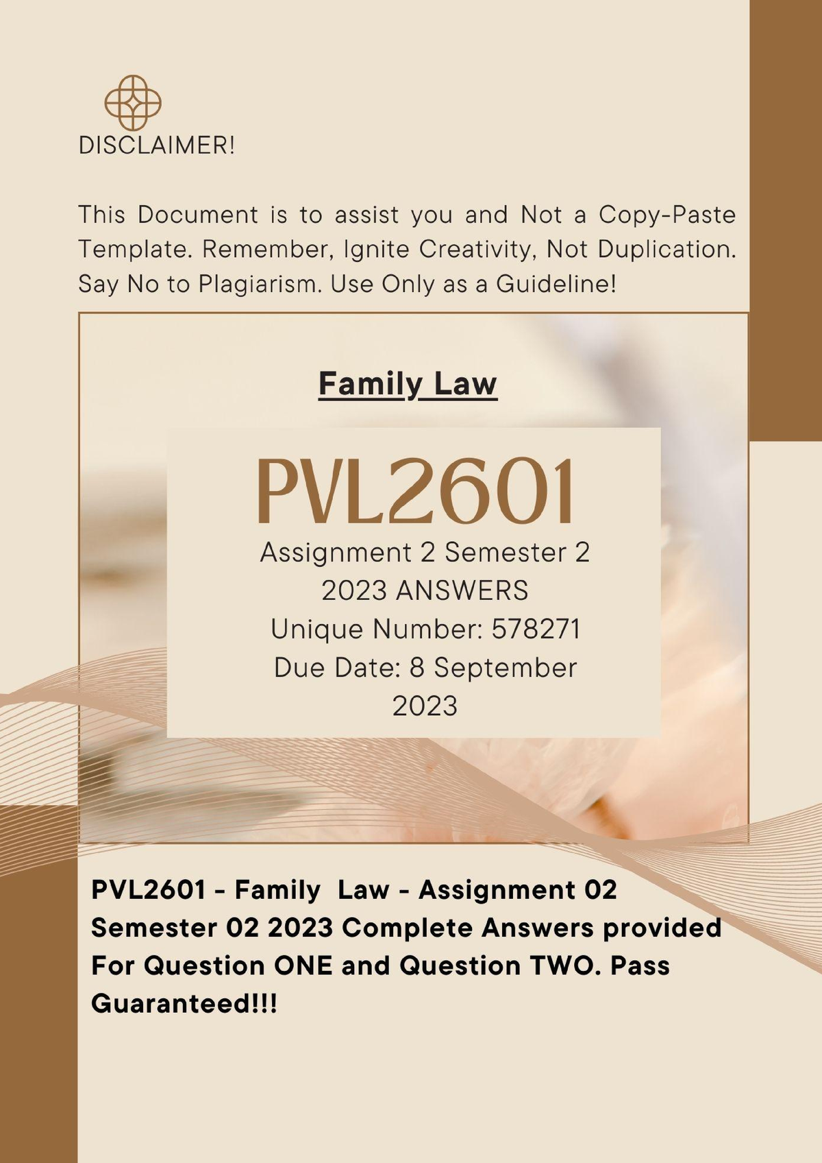 Pvl2601 Assignment 1 Semester 2 2023 Answers Question 1 A This Is A Putative Marriage A 