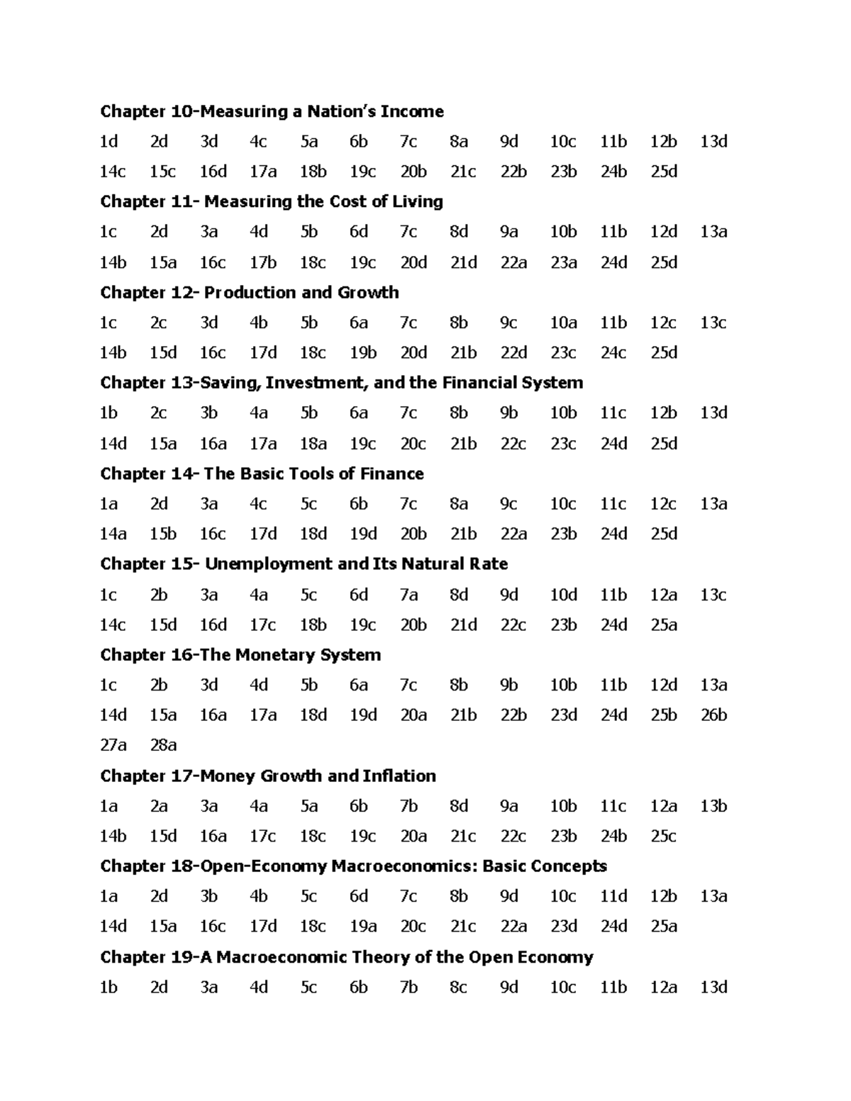 Macro-Answers unlocked - Chapter 10-Measuring a Nation’s Income 1d 2d ...