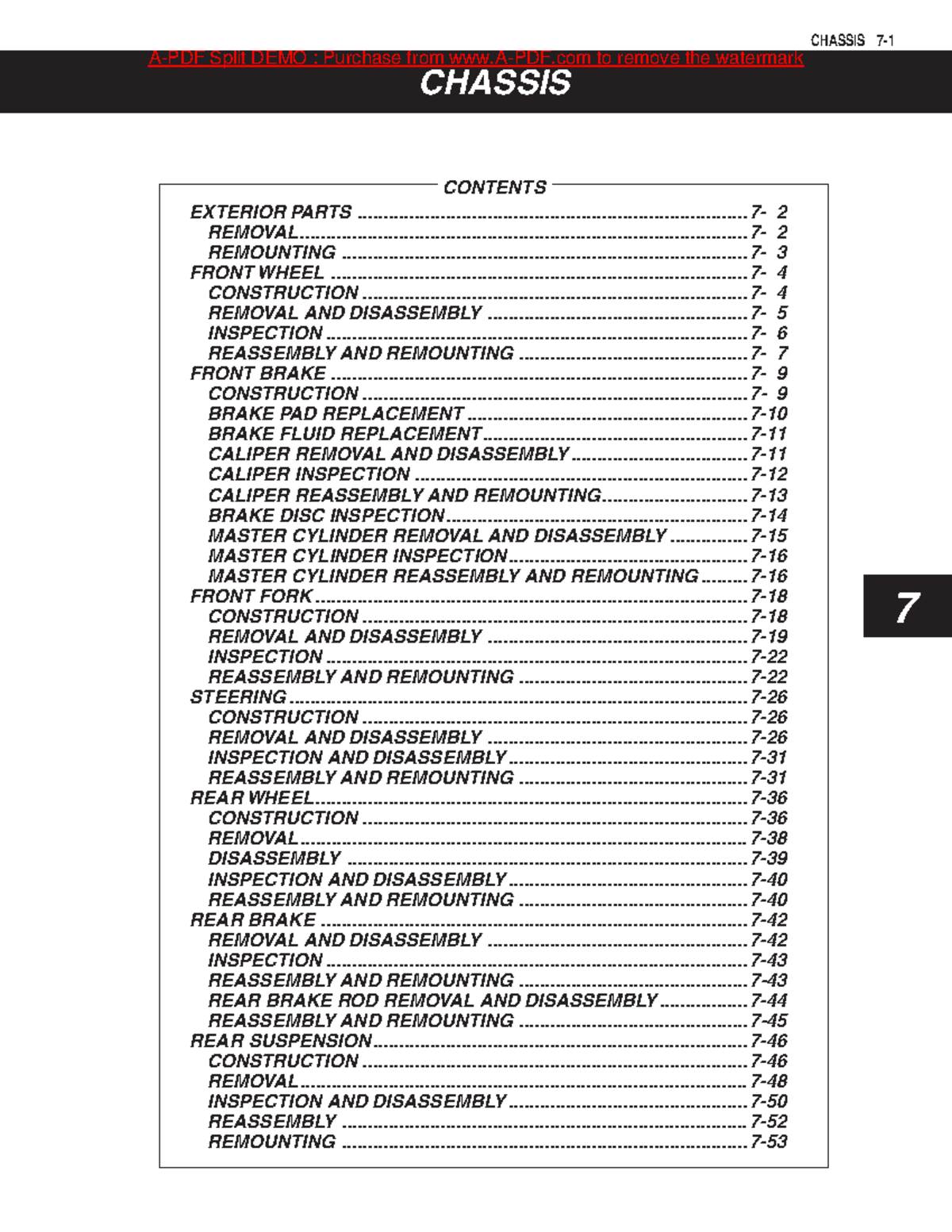 Chassis parte 176-190 - CHASSIS - CHASSIS 7- EXTERIOR PARTS 7- CONTENTS ...