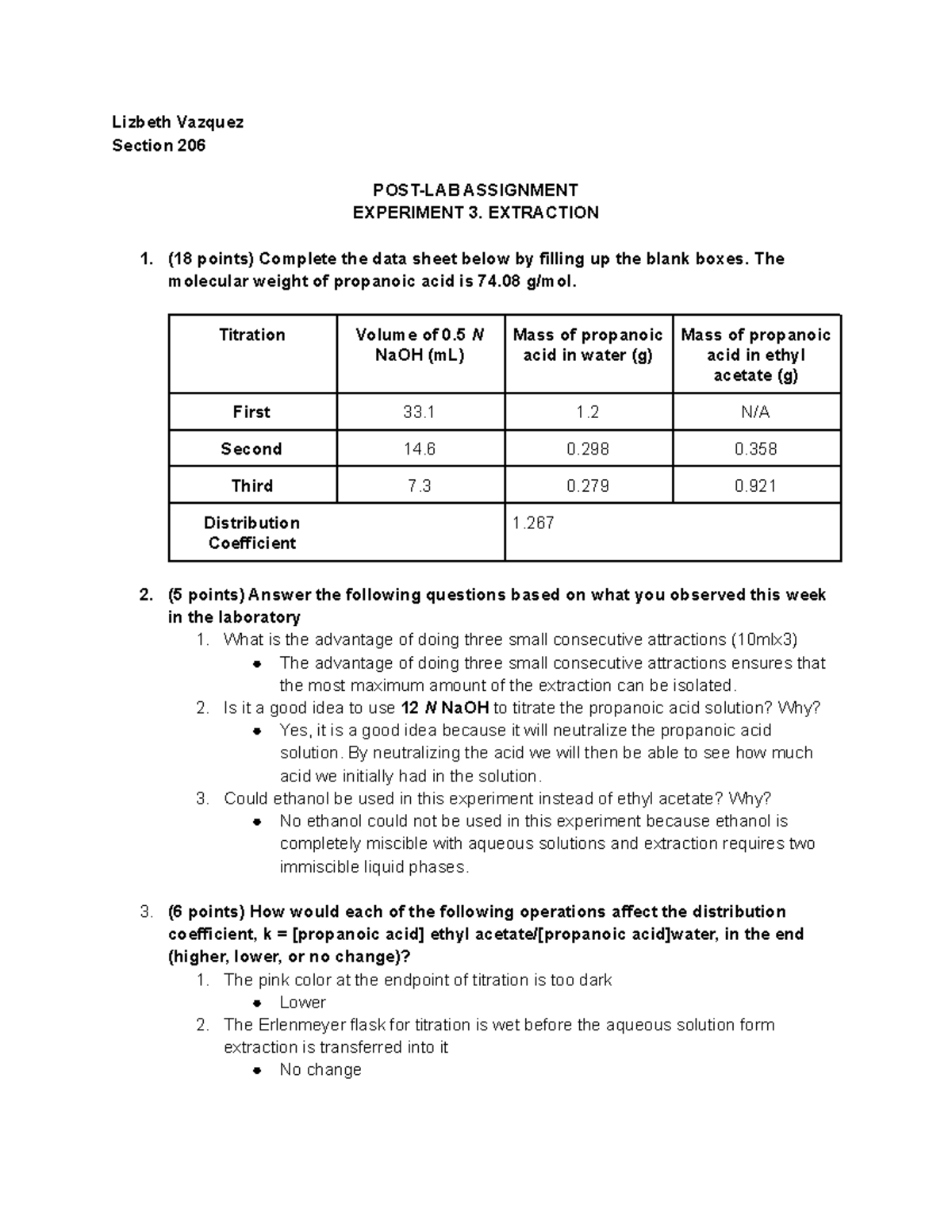 post laboratory assignment experiment 5