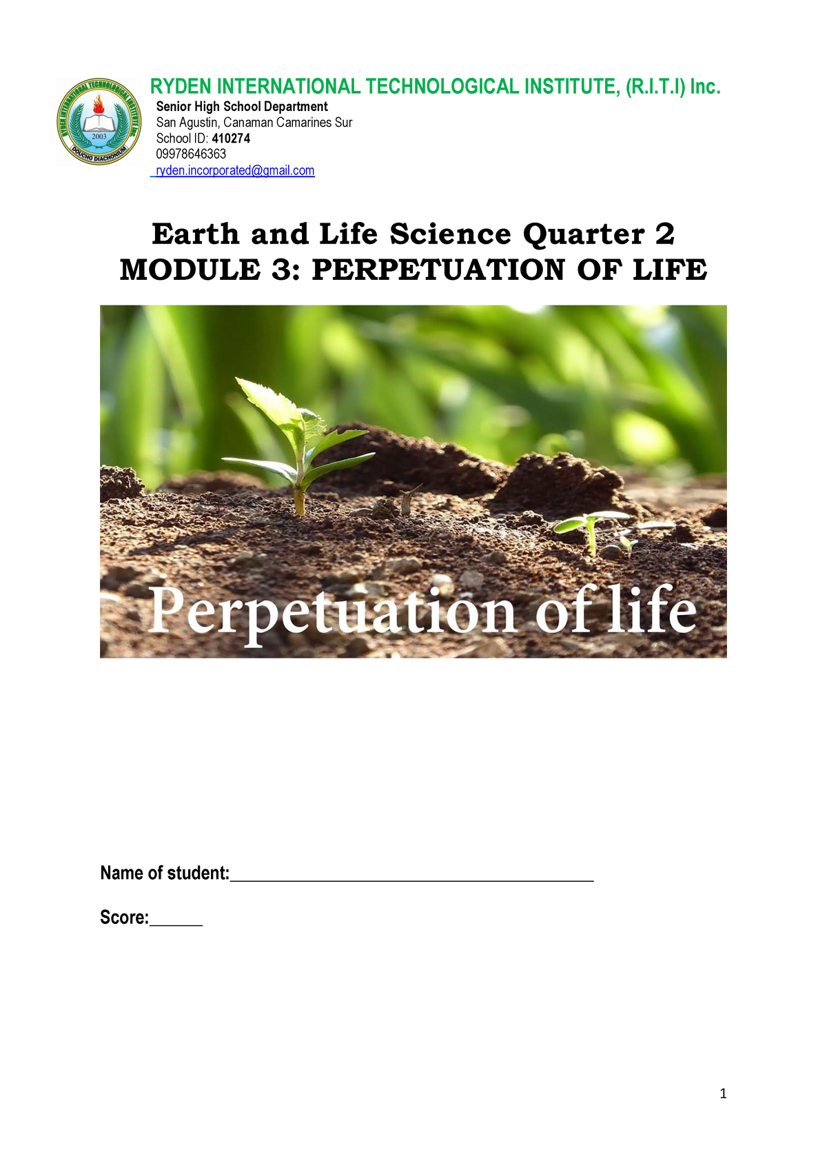 Earth And Life Science Quarter 2 Mod 3 - Senior High School Department ...