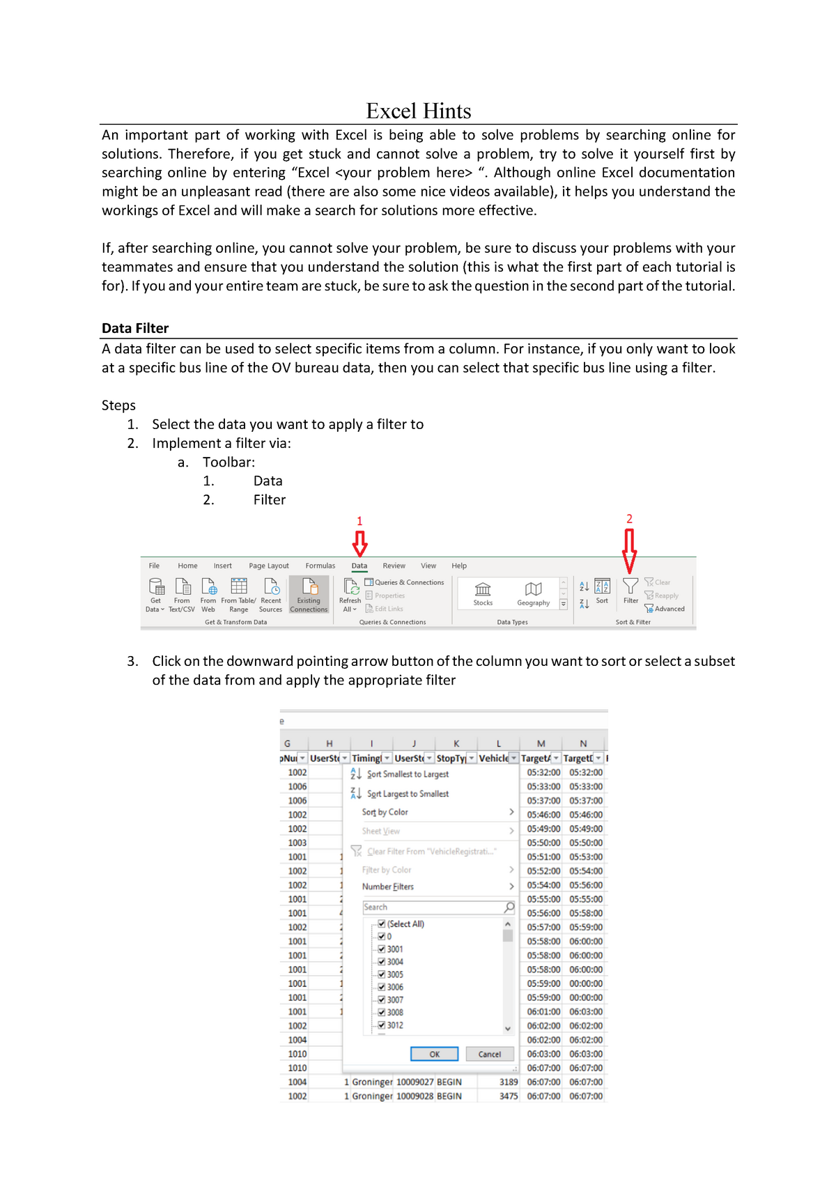 Excel hints - Excel Hints An important part of working with Excel is ...