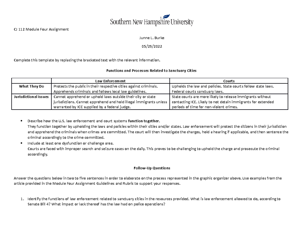 CJ 112 Module Four Assignment - CJ 112 Module Four Assignment Junne L ...