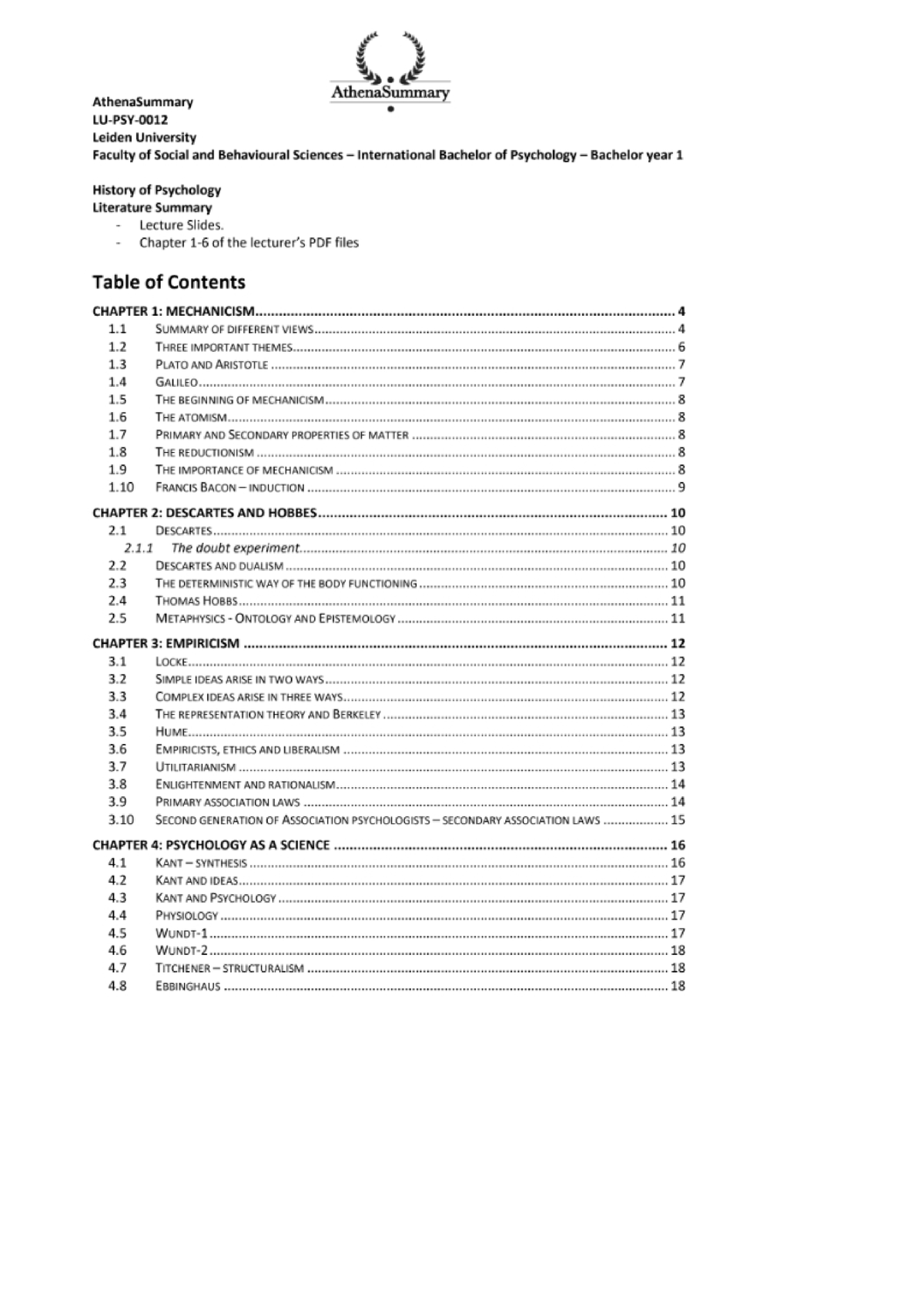 history-of-psychology-summary-studeersnel