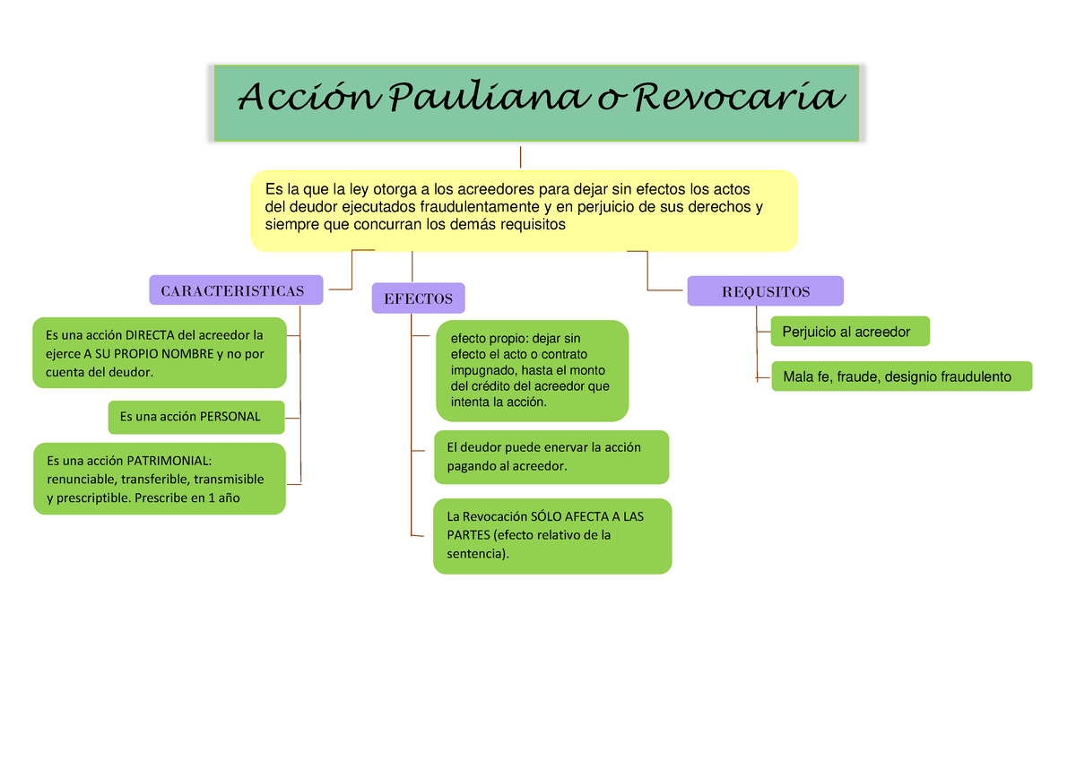 Mapa Conceptual Accion Pauliana - AcciÛn Pauliana O RevocarÌa Es La Que ...